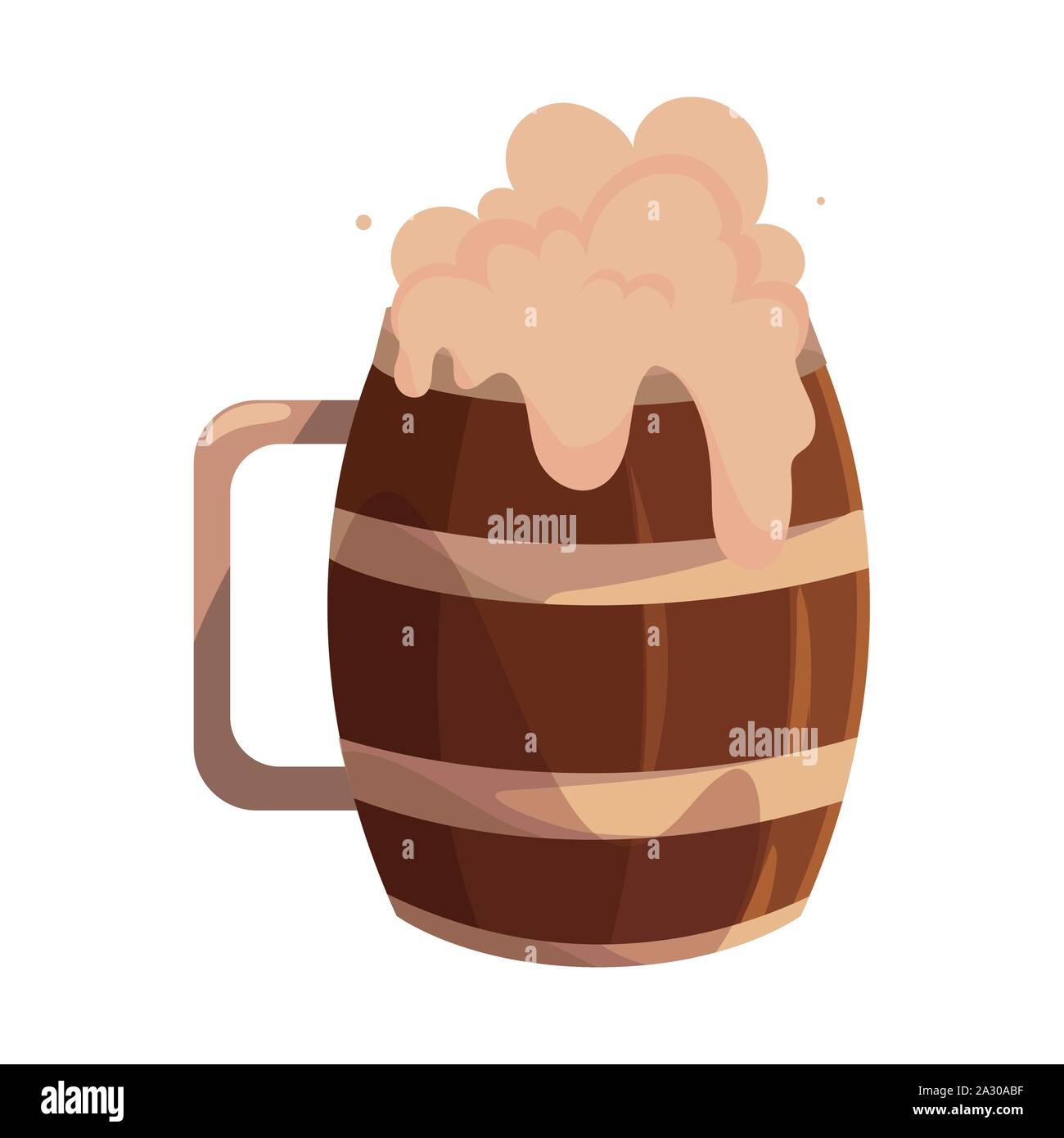 wooden beer mug in white background vector illustration design Stock ...