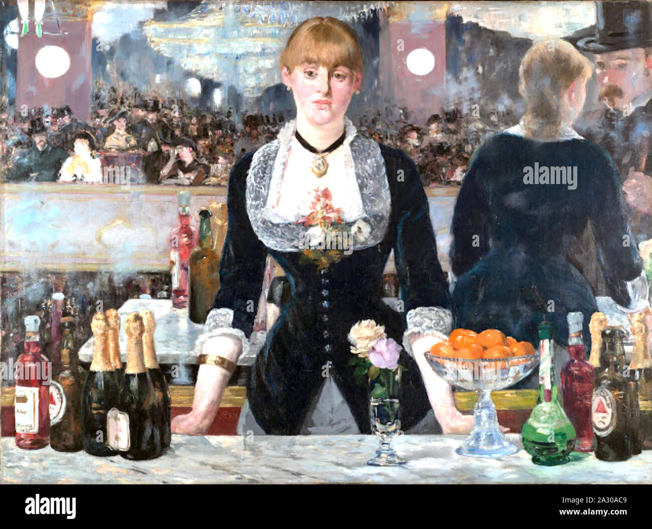 ÉDOUARD MANET (1832-1883) French artist.  is 1882 work The Bar at the Folies Bergere Stock Photo