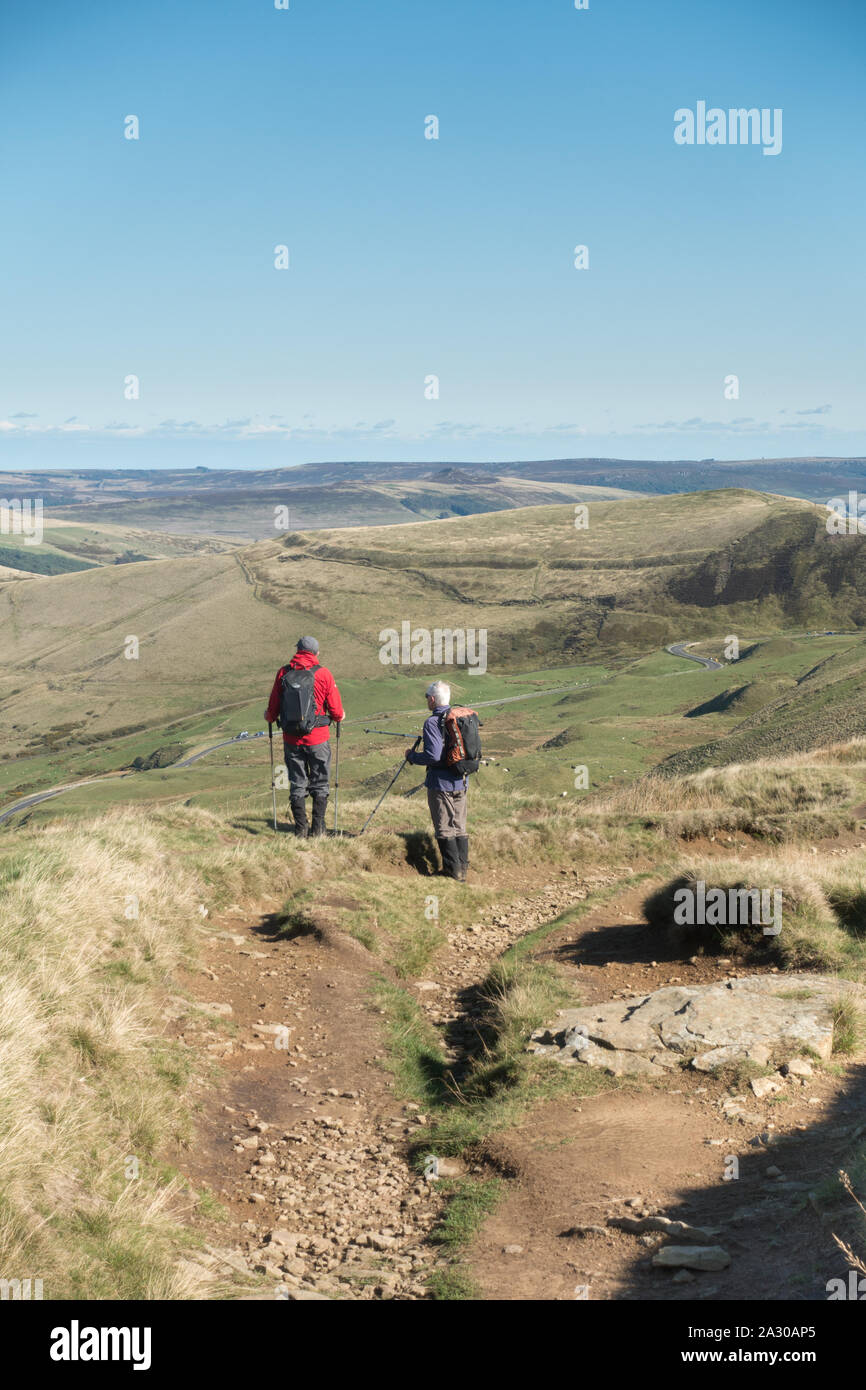 The Great Ridge and Edale above the Hope Valley in Derbyshire, UK Stock ...