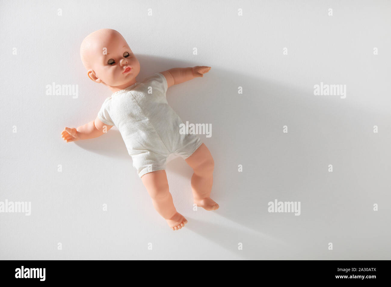 A birds eye view of a doll Stock Photo