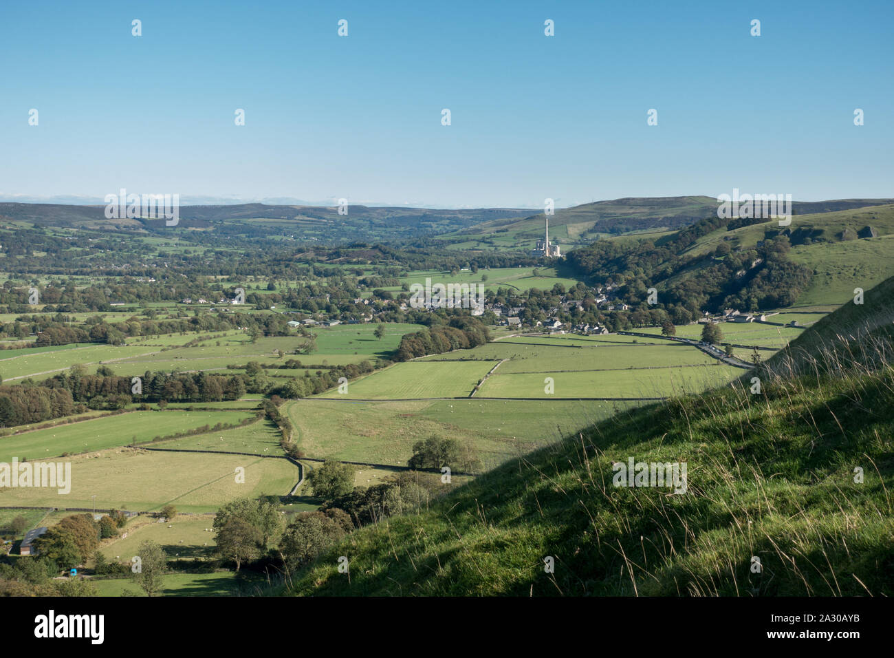 The Great Ridge and Edale above the Hope Valley in Derbyshire, UK Stock ...