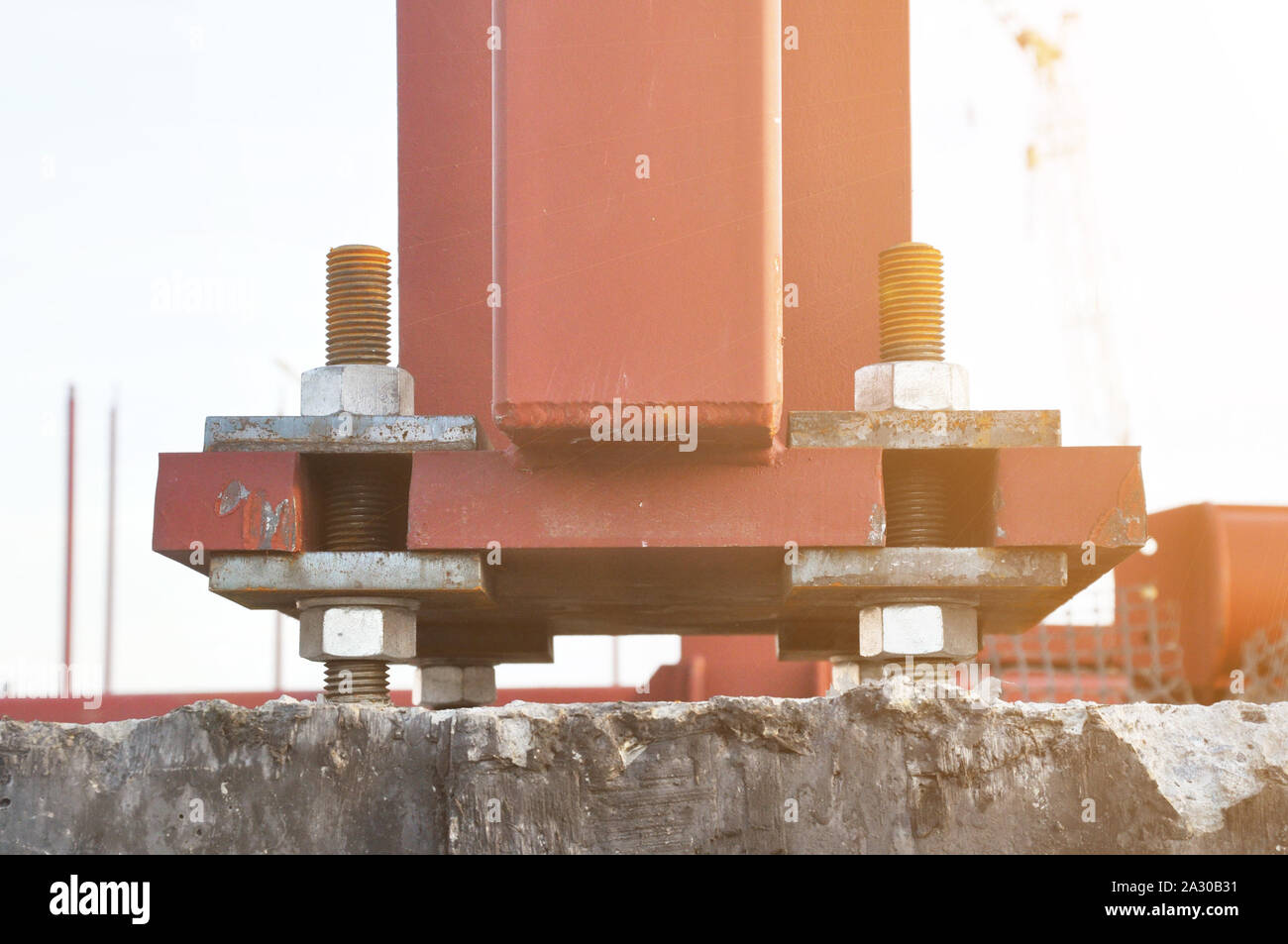 Installation of building structures using anchor blocks. Construction