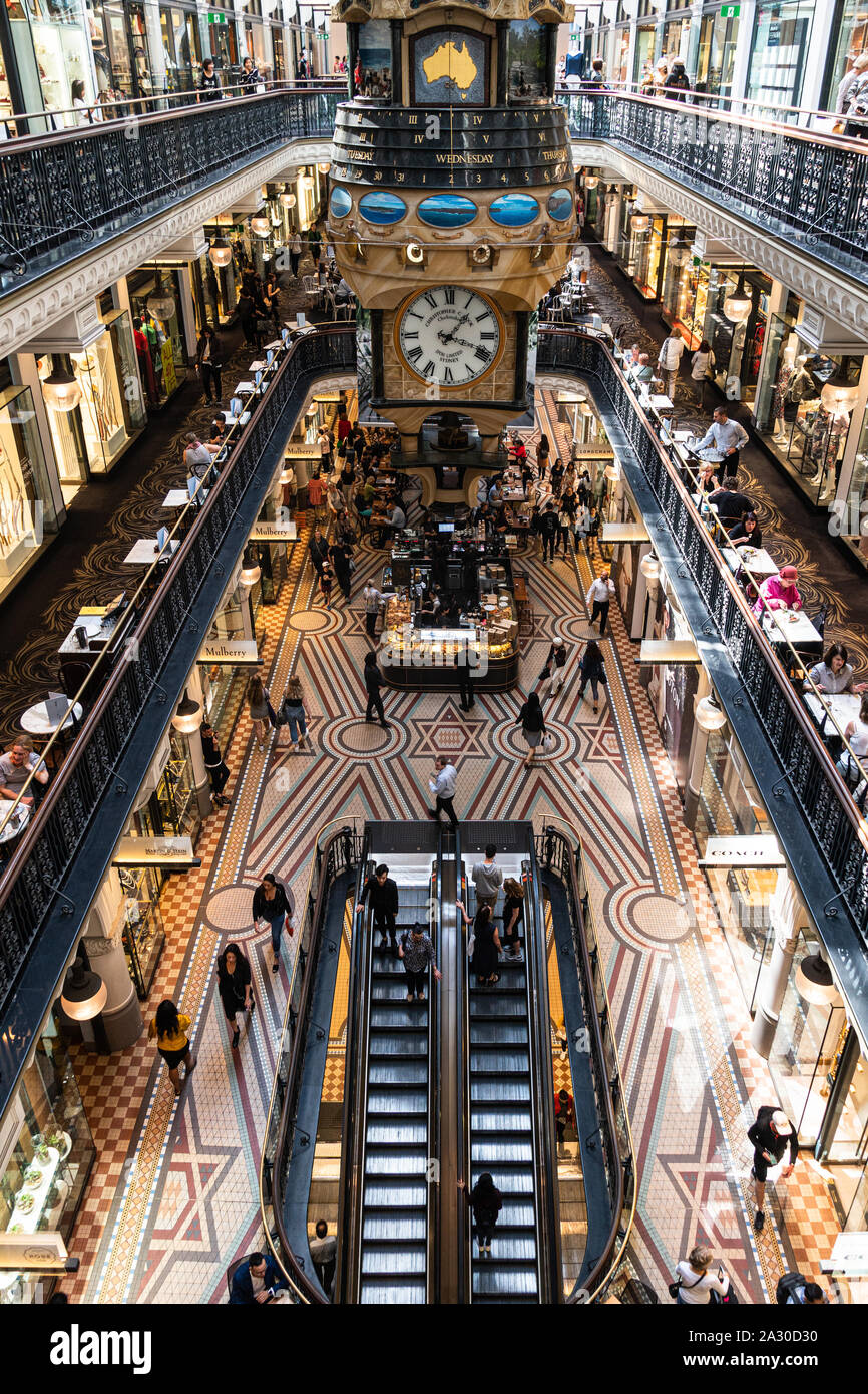 Sydney, Australia October 2 2019 People wander around the classic Queen Victoria Building