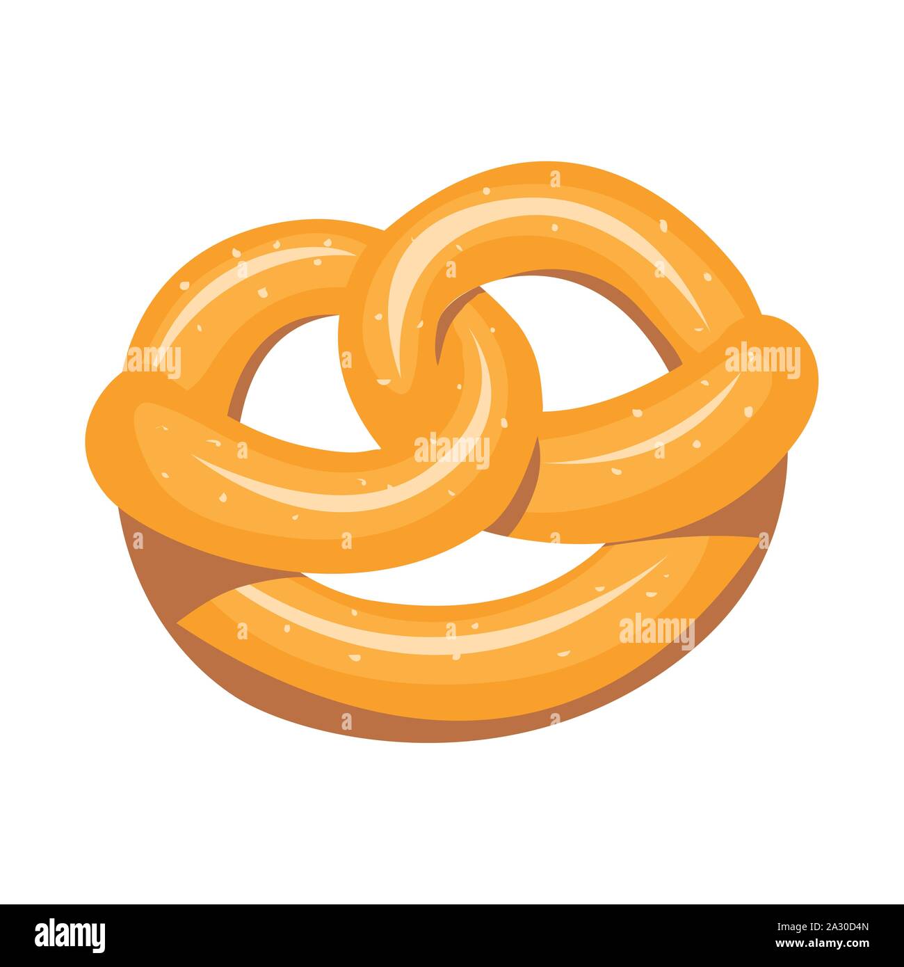 fresh and delicious bread pretzel in white background vector ...