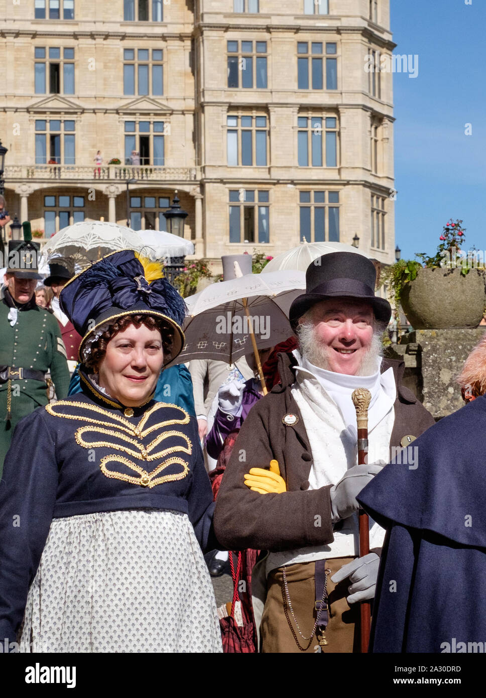The Jane Austen parade in Bath England UK. Part of the 2019 Jane Austen