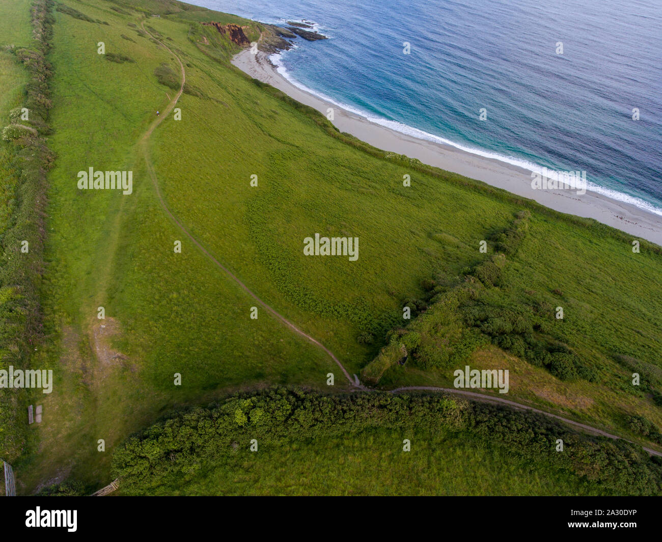 Aerial view of Vault beach Cornwall Stock Photo Alamy