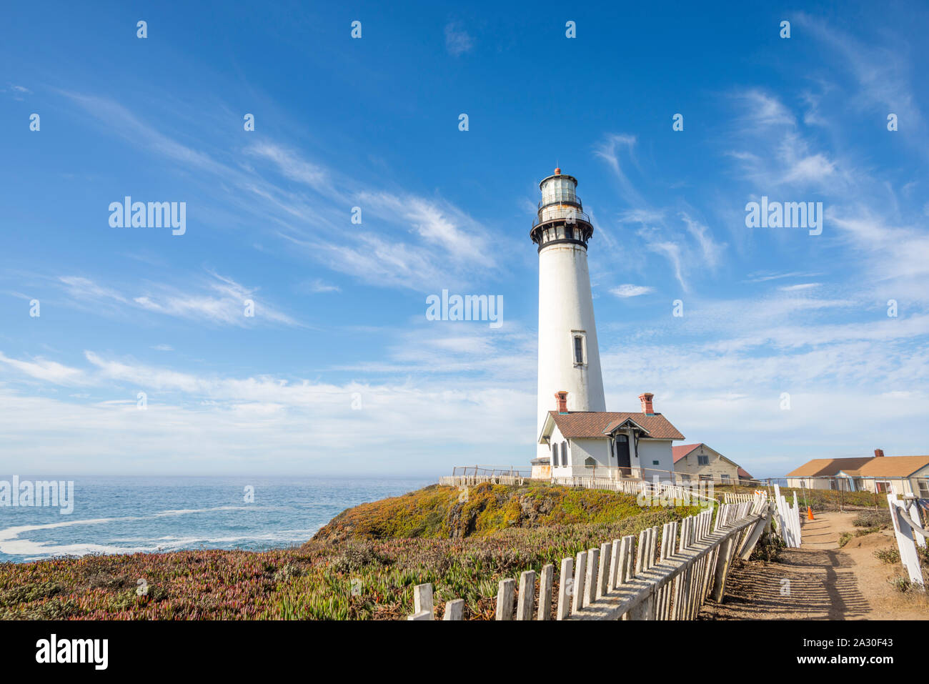 Pigeon Point Lighthouse. San Mateo County, California. Stock Photo