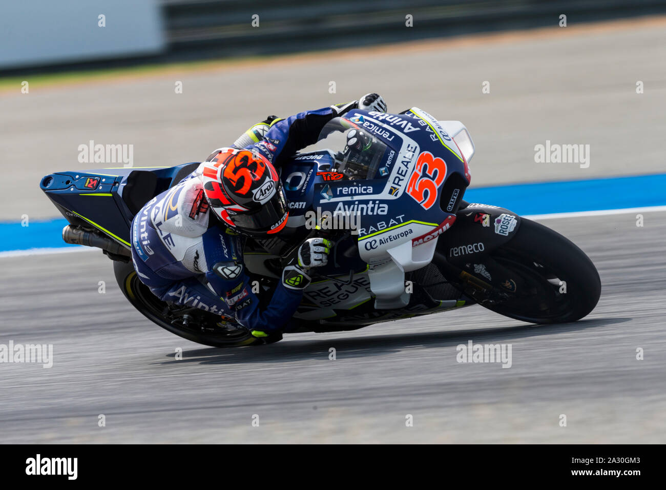 Chang International Circuit, Buriram, Thailand. 4th Oct, 2019. MotoGP  Thailand, Practice Day Day; The number 53 Reale Avintia Racing rider Tito  Rabat during the Practice 2 - Editorial Use Credit: Action Plus