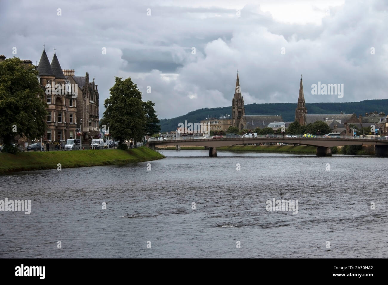 Inverness - ancient cathedral city in Scottish Highlands. Scotland, UK Stock Photo