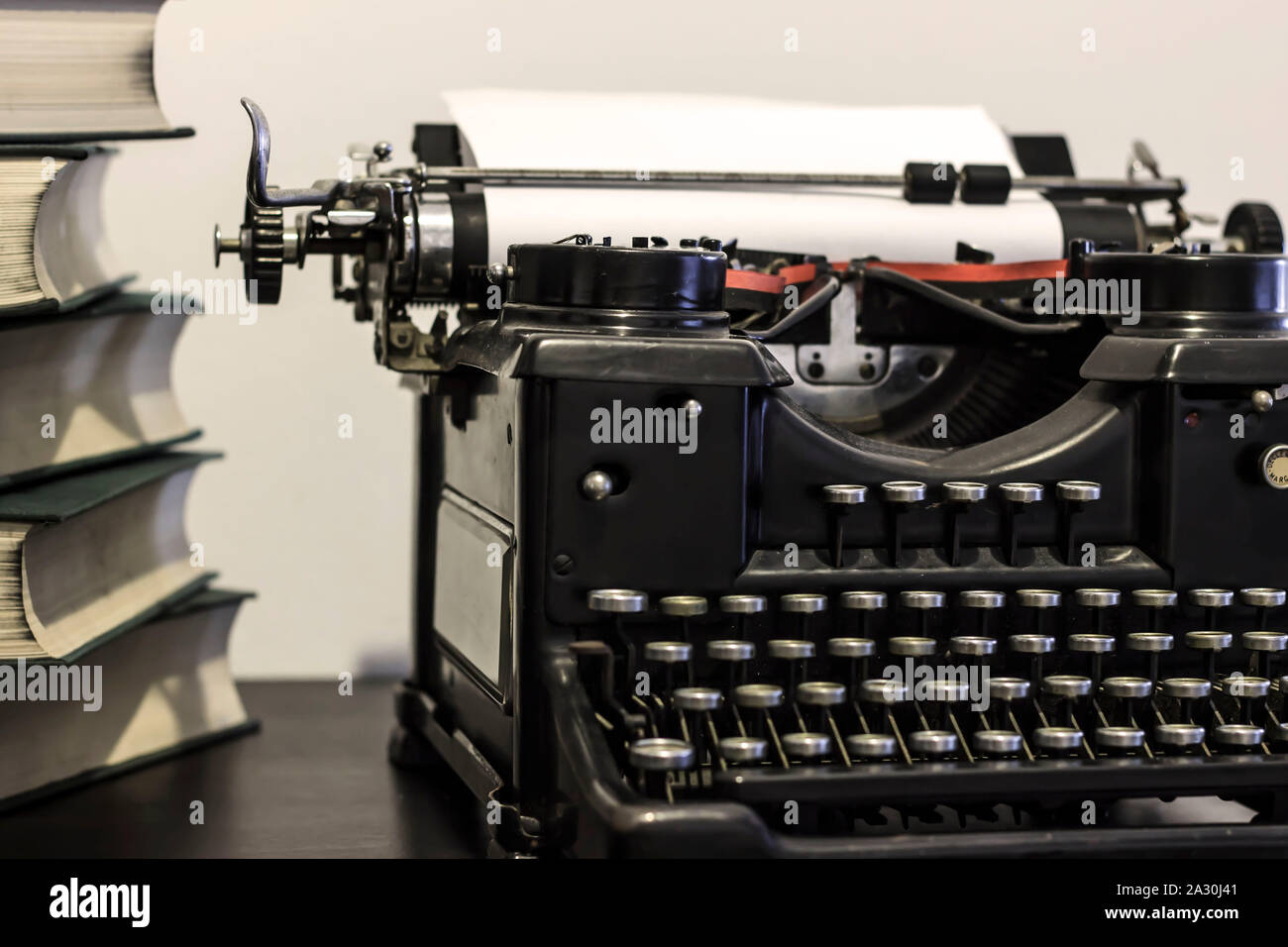 Vintage typewriter machine with paper Stock Vector by ©avlntn 99336376