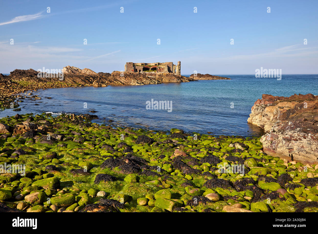 Coastal ruin and historic monument  Fort Les Hammeaux Florain Stock Photo