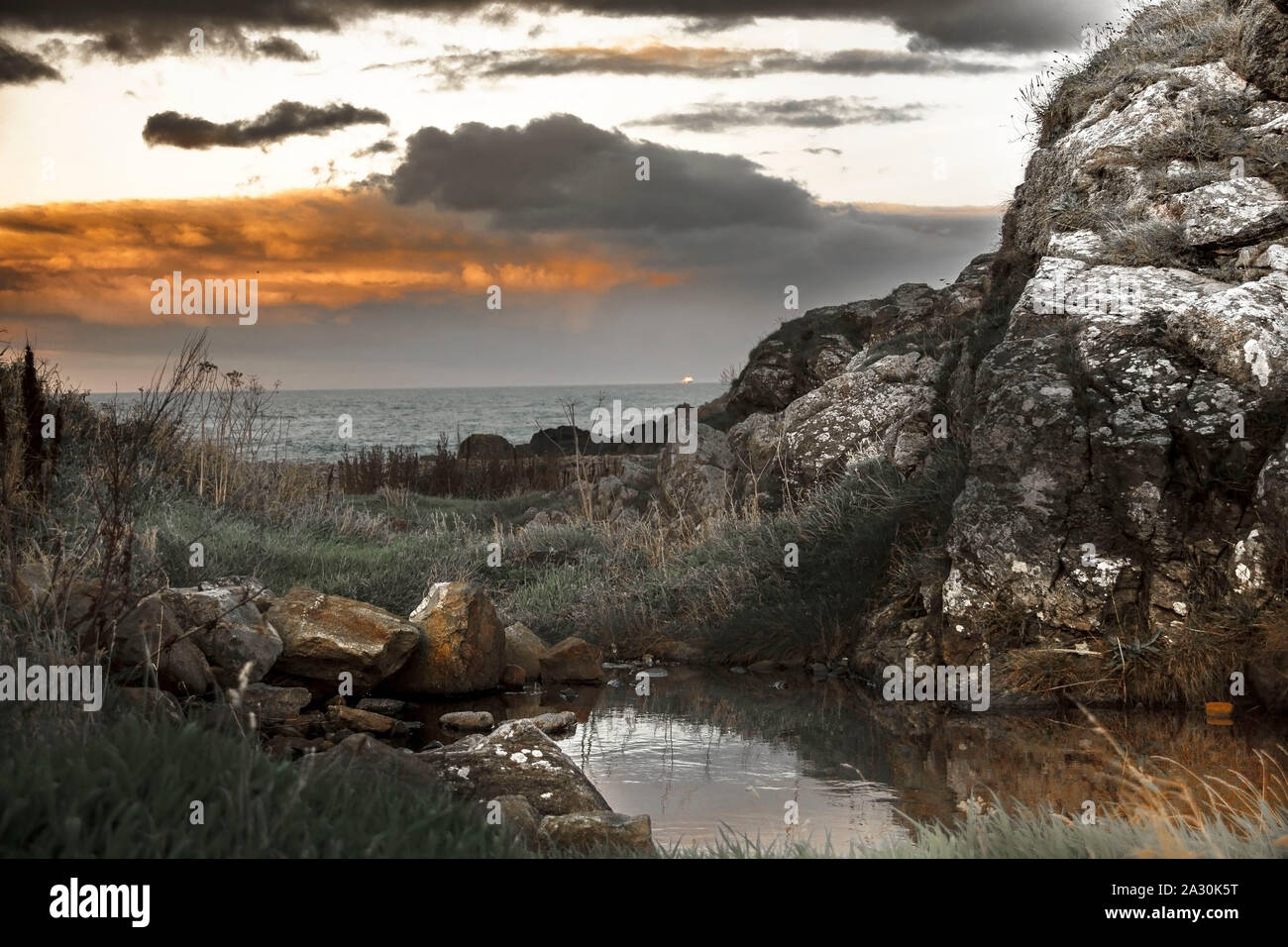 Cove Bay in Aberdeenshire, Scotland, UK Stock Photo Alamy