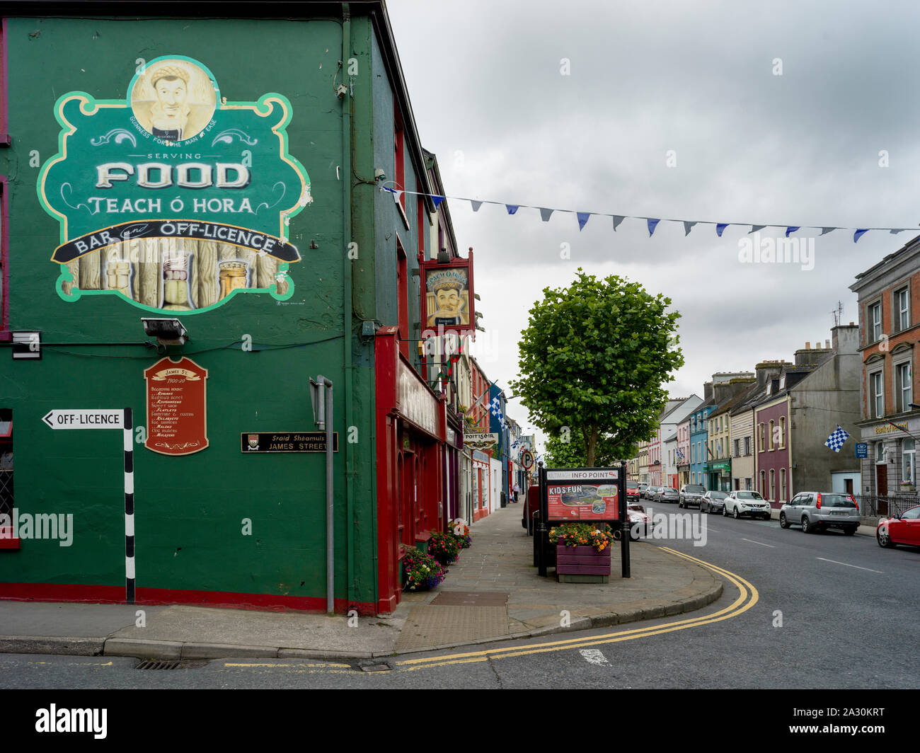 Street scene, Kiltimagh, County Mayo, Republic of Ireland Stock Photo