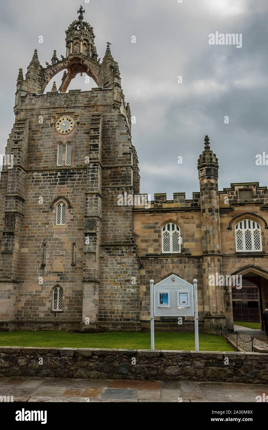 King's College in Old Aberdeen, Scotland. The University and King's College of Aberdeen. Stock Photo