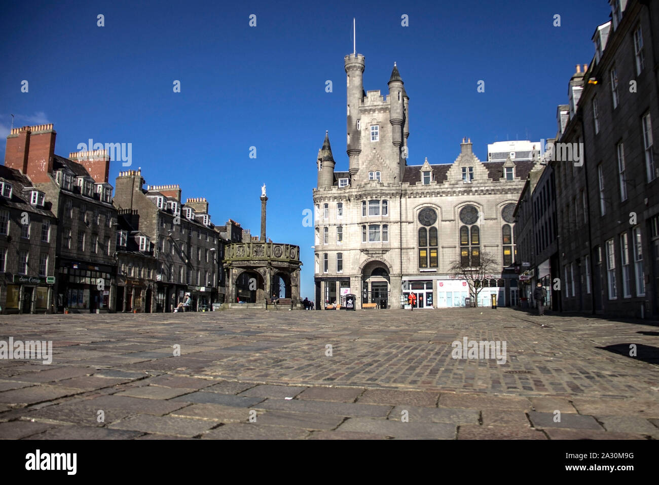 Castlegate and Mercat Cross. Aberdeen, Scotland, UK Stock Photo