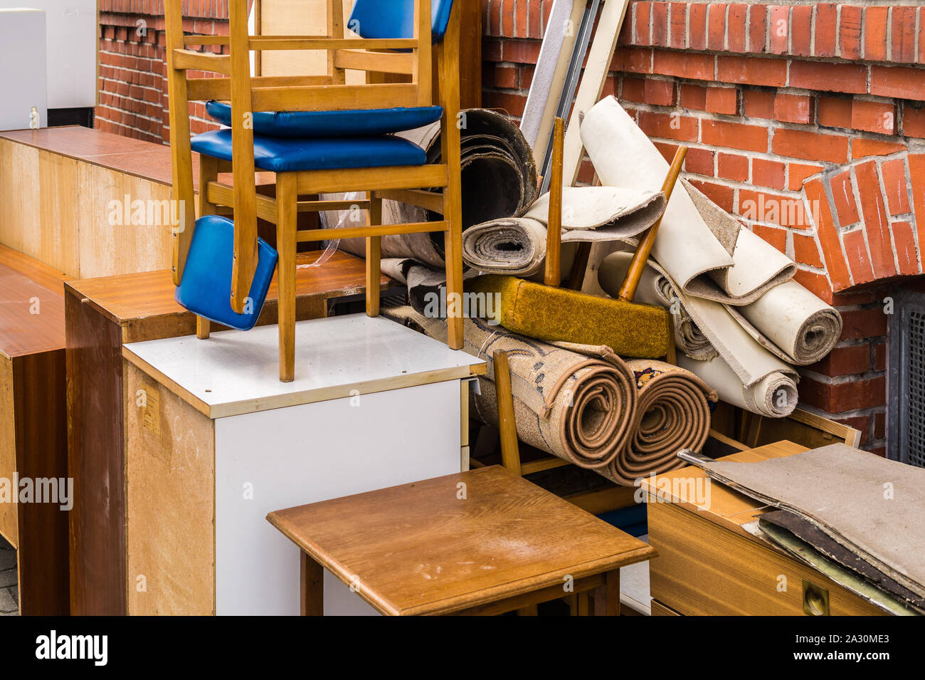 Clearing out bulky waste Stock Photo