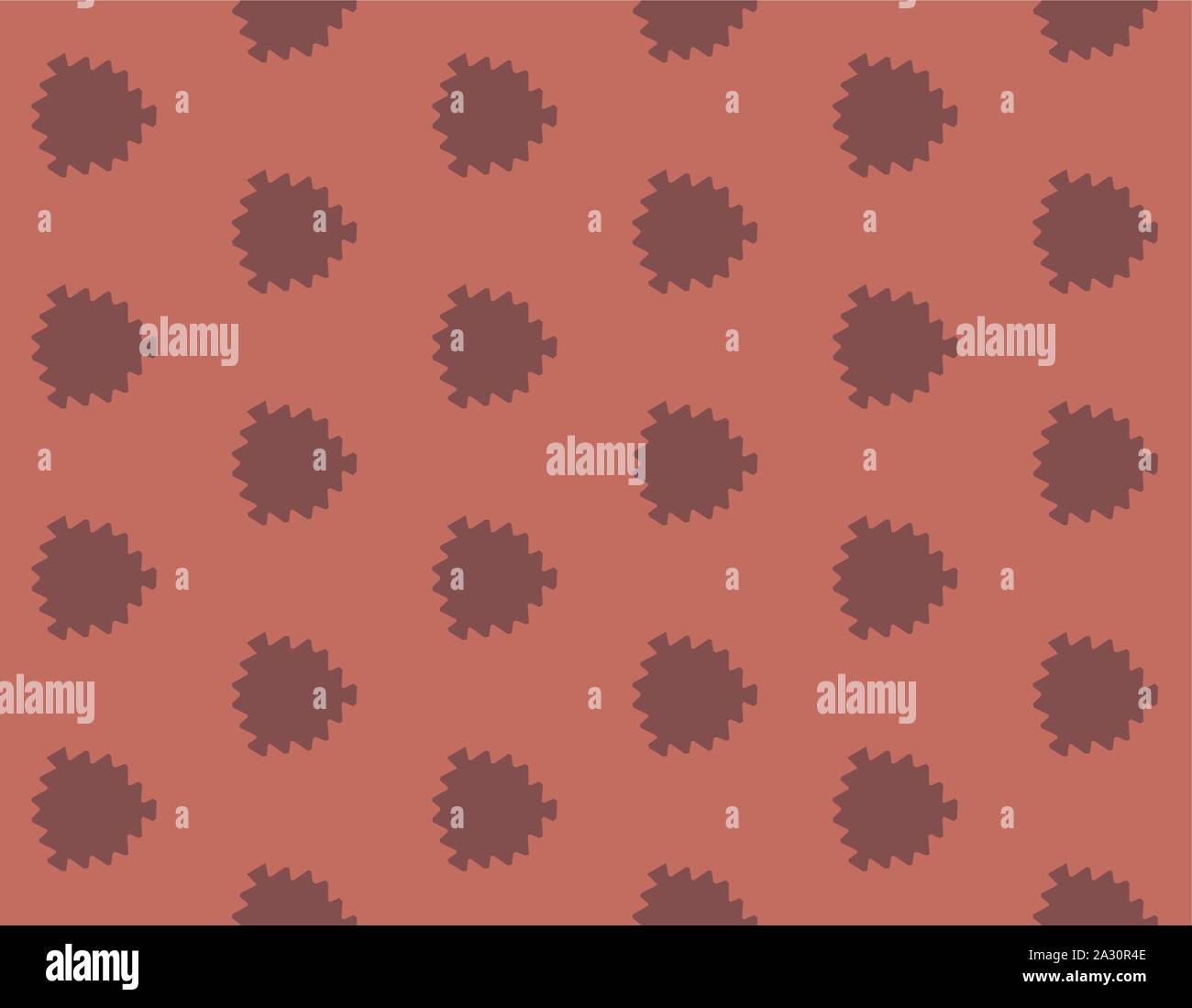 Vector seamless geometric pattern. Shaped brown leaves. Stock Vector