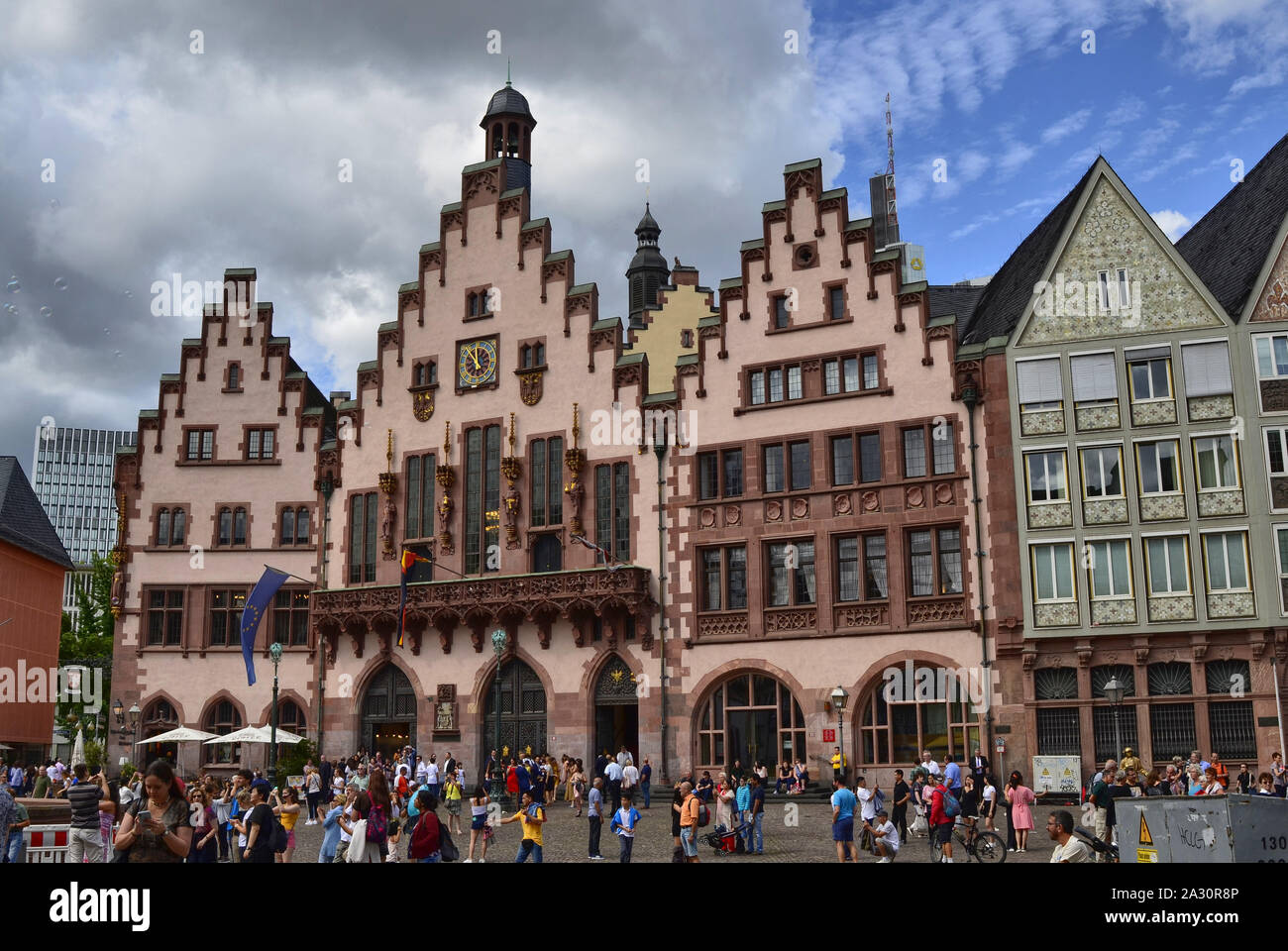 Frankfurt am Main, Germany, August 2019. The Römer is the historic city ...