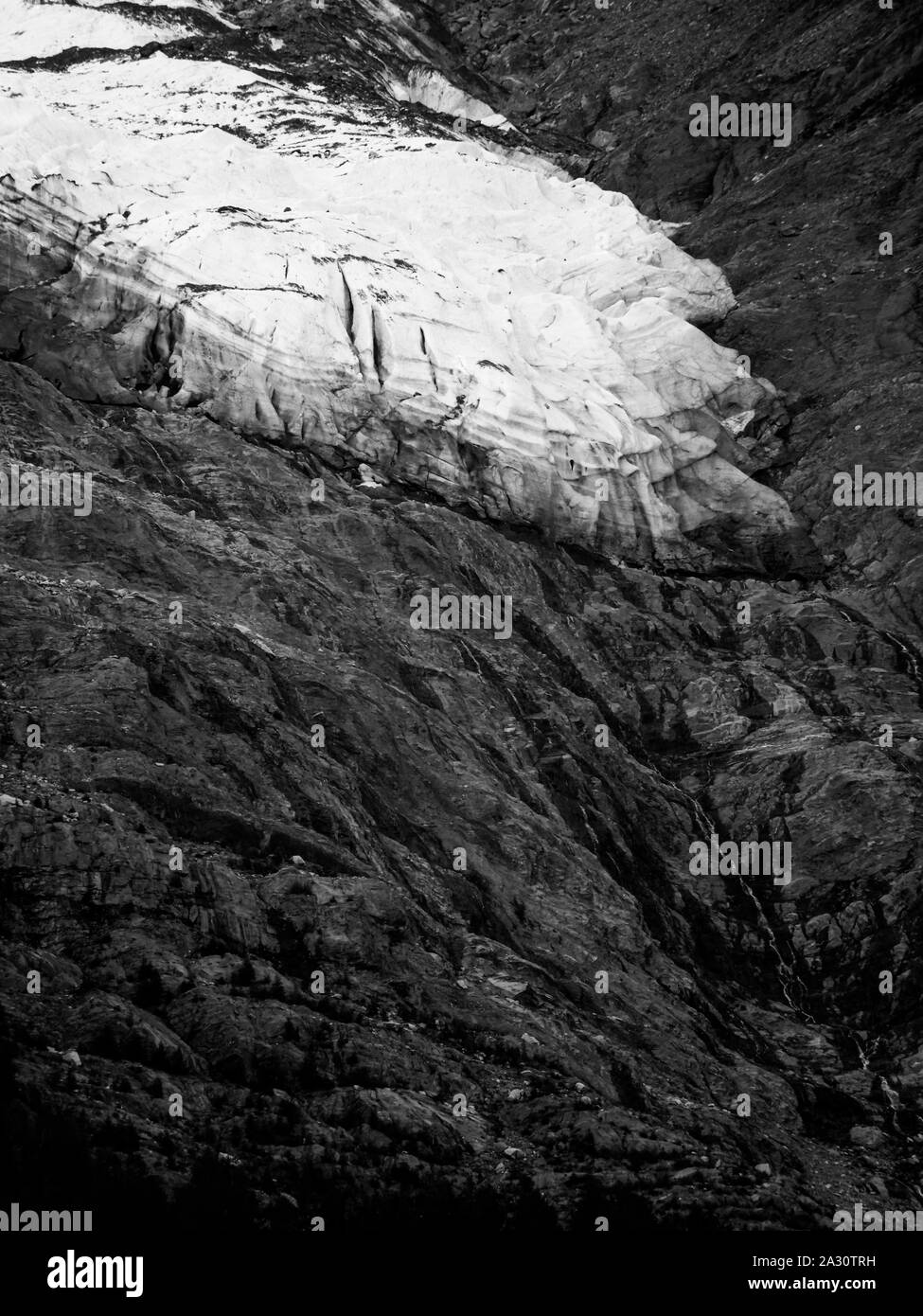 Bossons Glacier, Chamonix-Mont-Blanc Valley, Haute-Savoie, France Stock Photo