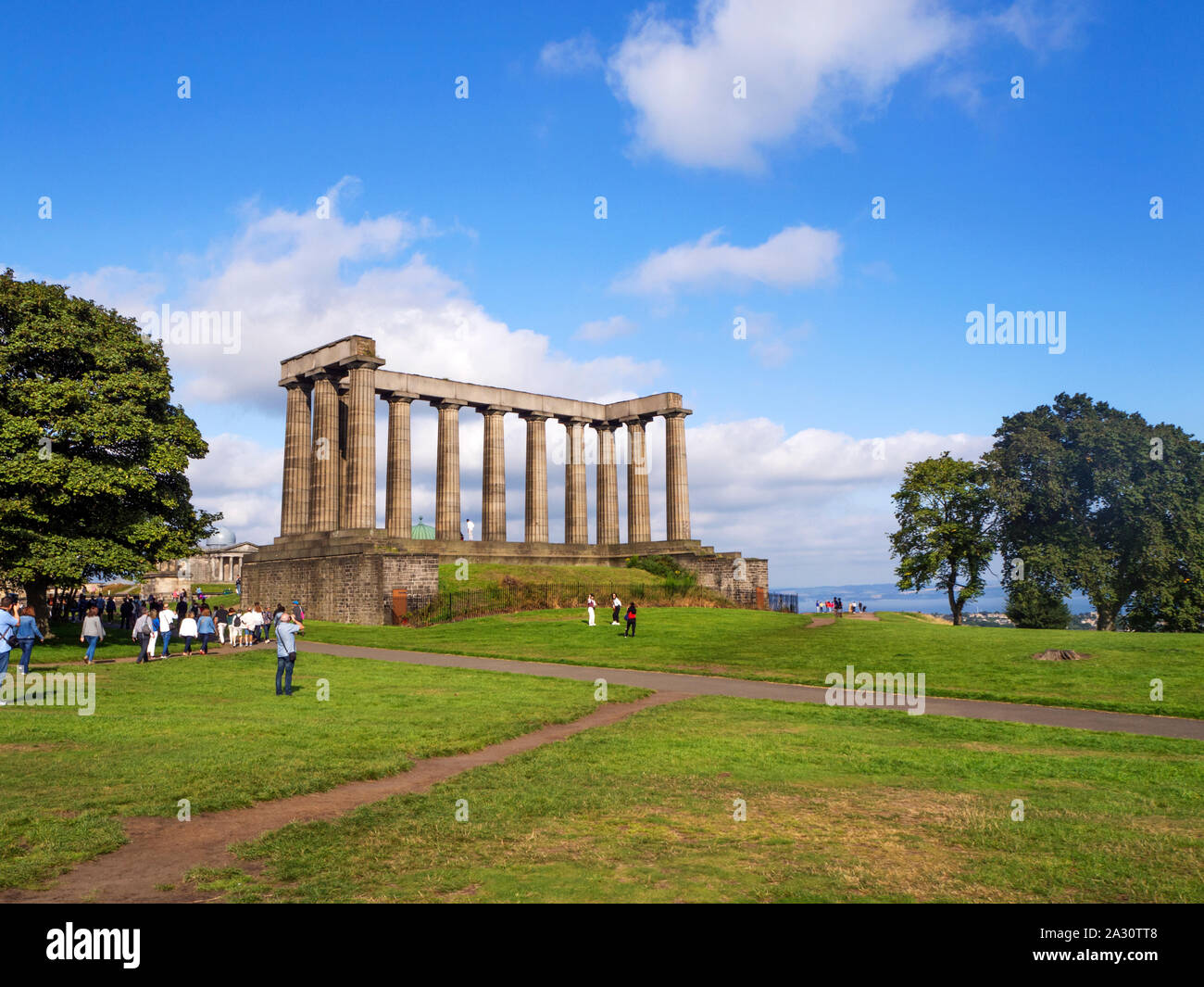 The National Monument of Scotland on Calton Hill Edinburgh Scotland Stock Photo