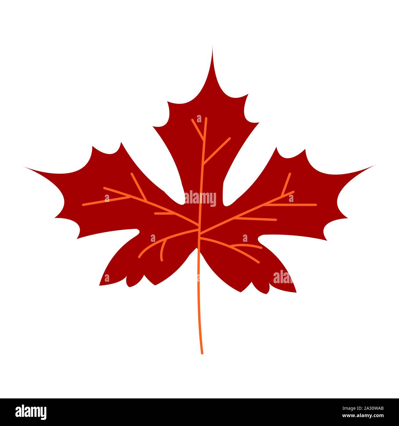 autumn maple leaf plant seasonal isolated icon Stock Vector Image & Art ...