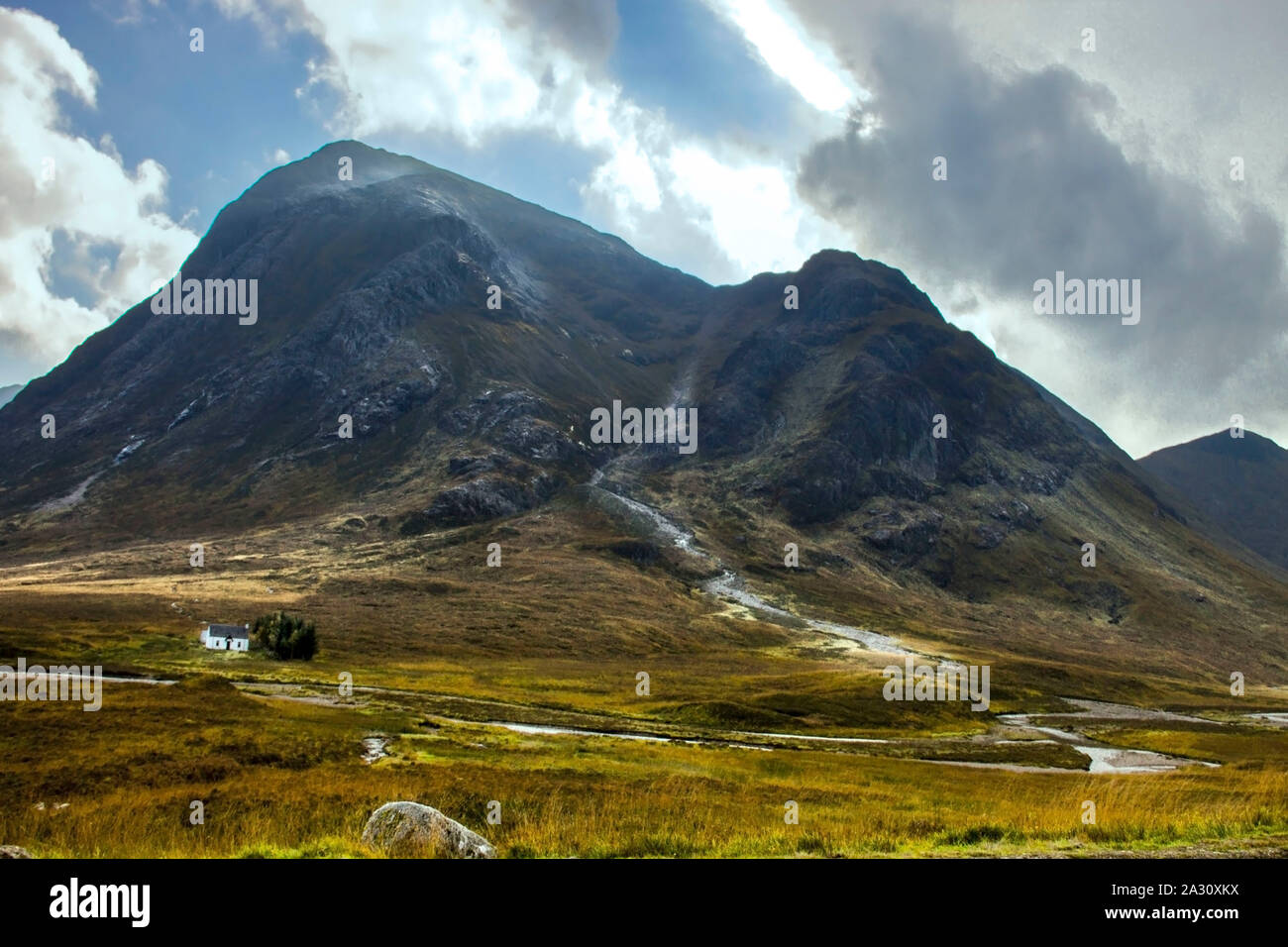 Glencoe mountains in Scottish Highlands. Lochaber, Scotland, UK Stock