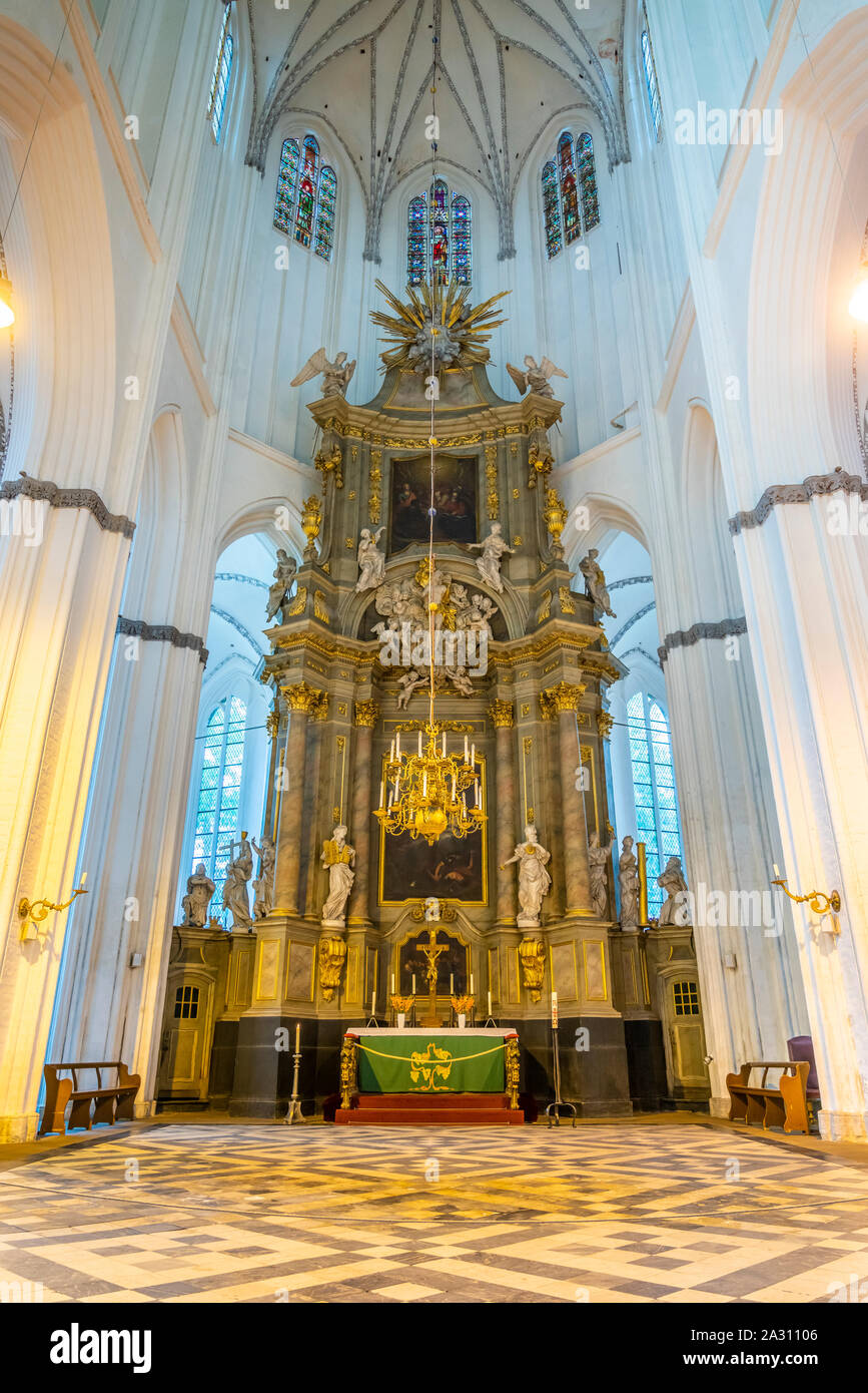 The interior of the St. Mary's Church in Rostock, Germany, Europe Stock