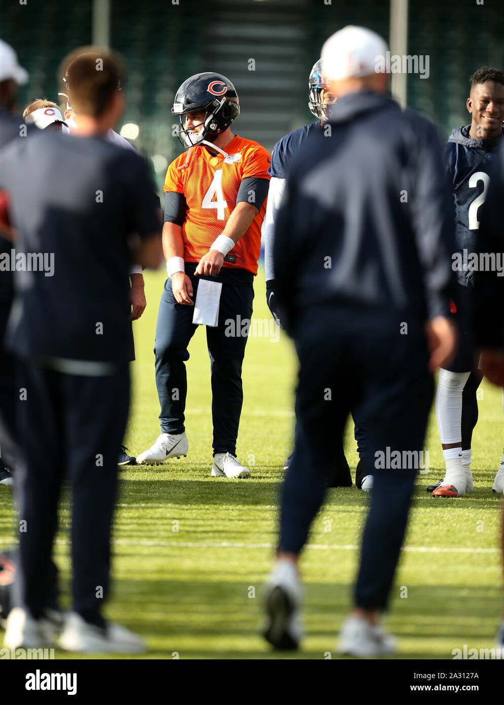 Chicago Bears quarterback Jay Cutler stretches before the Chicago Bears  home opener against the Philadelphia Eagles at Soldier Field in Chicago on  September 19, 2016. Photo by Brian Kersey/UPI Stock Photo - Alamy