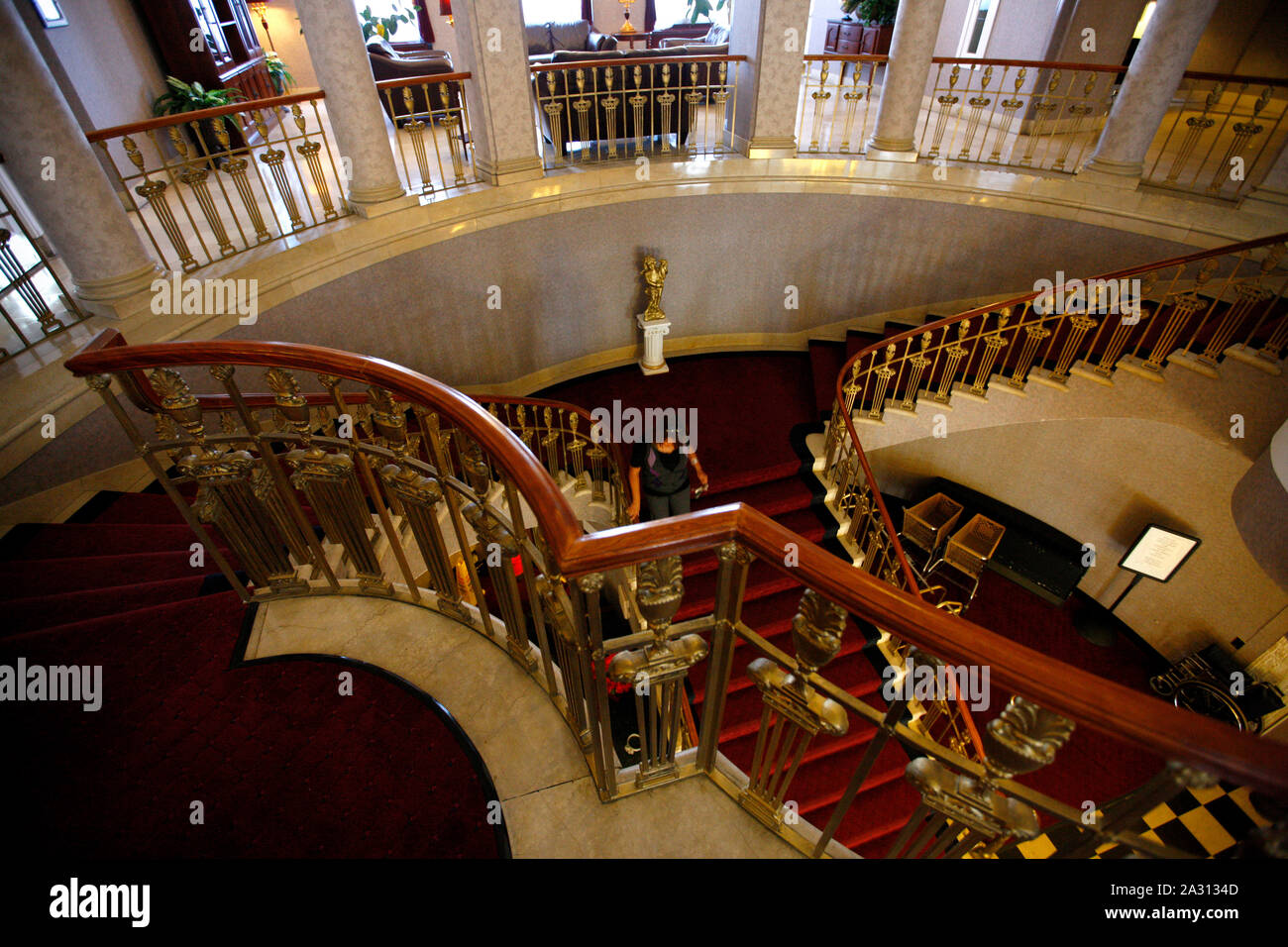 The Lobby at the Ritz Condominiums. The Ritz-Carlton Atlantic City began as a hotel in 1921. In 1982 it was converted to The Ritz Condominiums. Both famous and infamous guests has stayed there, including Al Capone and Lucky Luciano. The character Enoch 'Nucky' Thompson in the HBO series Boardwalk Empire is based on the very real Enoch 'Nucky' Johnson, who ran his shady business from the Ritz. Stock Photo