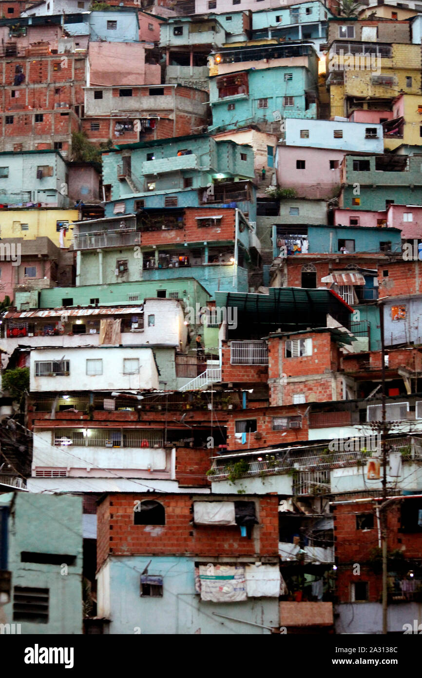A barrio neighborhood in Caracas. Stock Photo