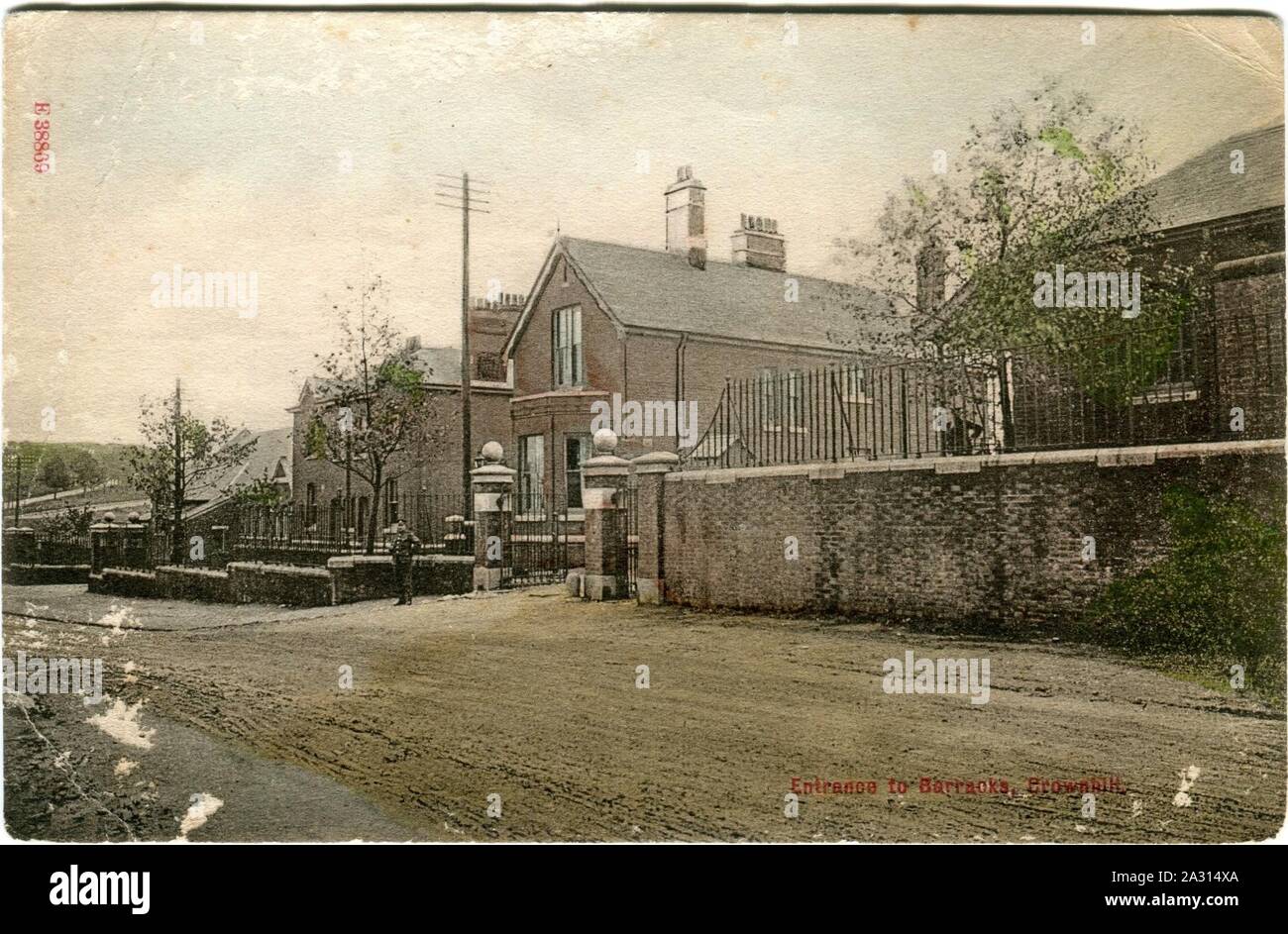 Entrance to barracks, Crownhill (Old postcard Stock Photo - Alamy