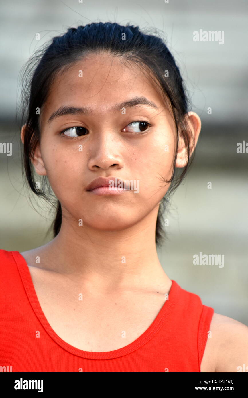 A Cute Filipina Girl And Apathy Stock Photo - Alamy