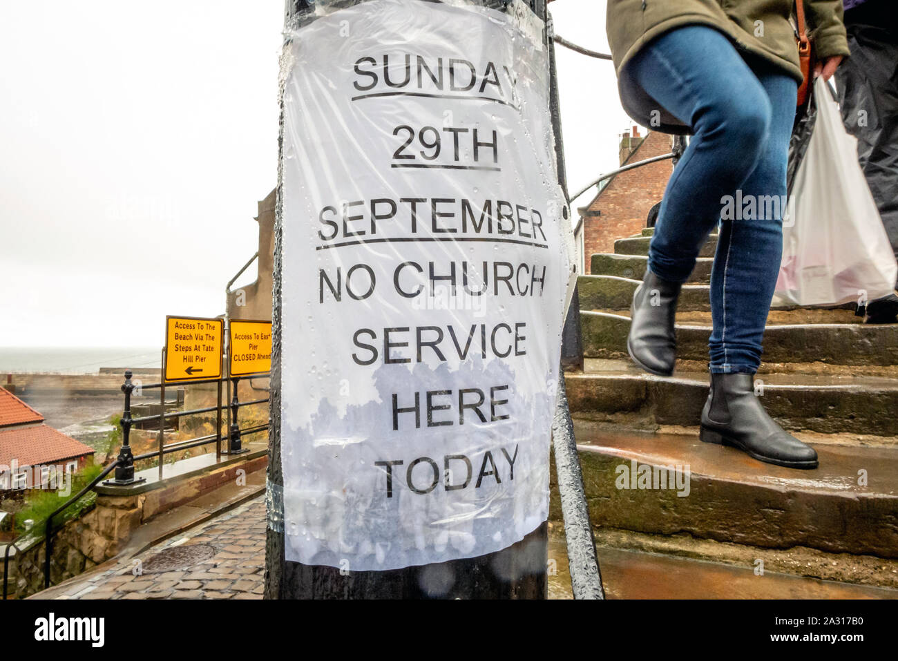 The 199 steps to Whitby Abbey Stock Photo - Alamy