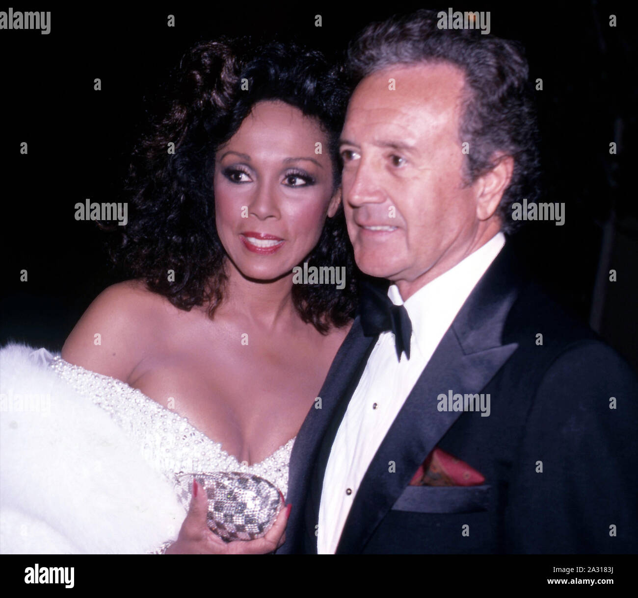 ***FILE PHOTO*** Diahann Carroll Has Passed Away At 84. Diahann Carroll and Vic Damone attend 38th Annual Primetime Emmy Awards on September 21, 1986 at the Pasadena Civic Auditorium in Pasadena, California. Credit: Walter McBride/MediaPunch Stock Photo