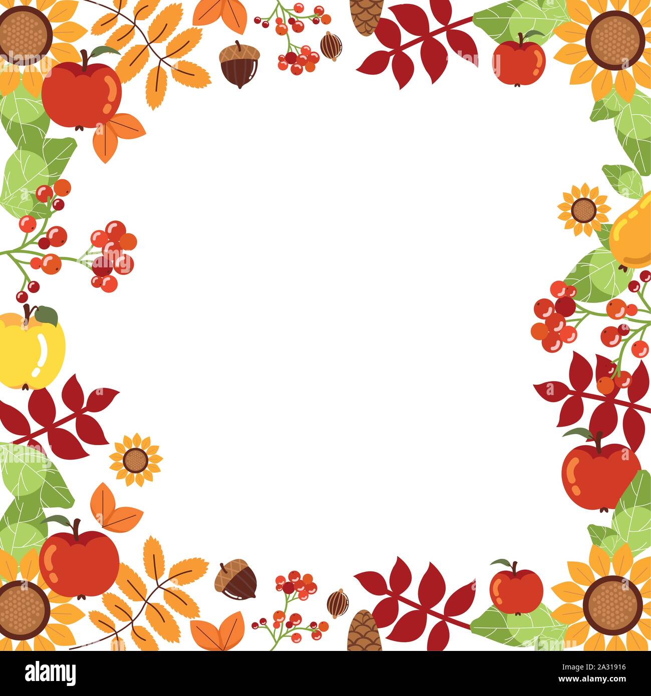 frame with decoration of autumn Stock Vector Image & Art - Alamy