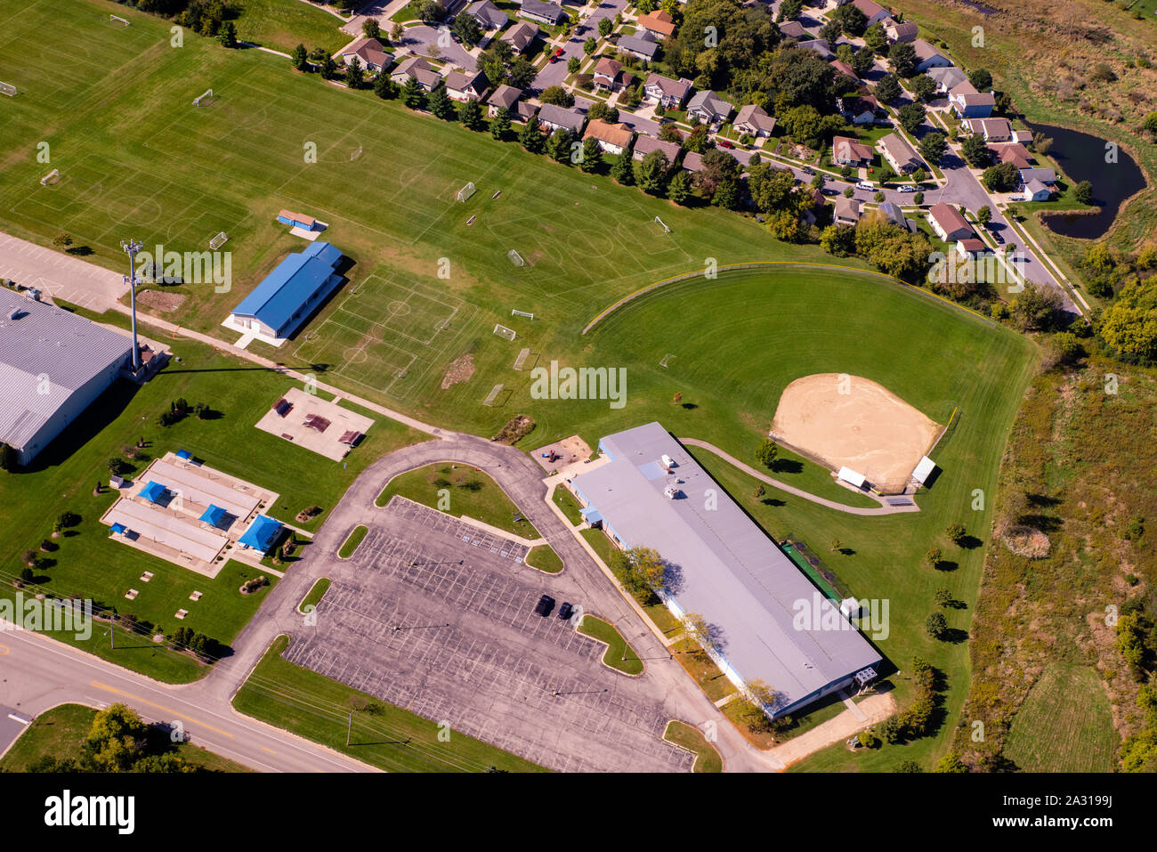 Aerial photograph of McFarland, Wisconsin, USA Stock Photo Alamy