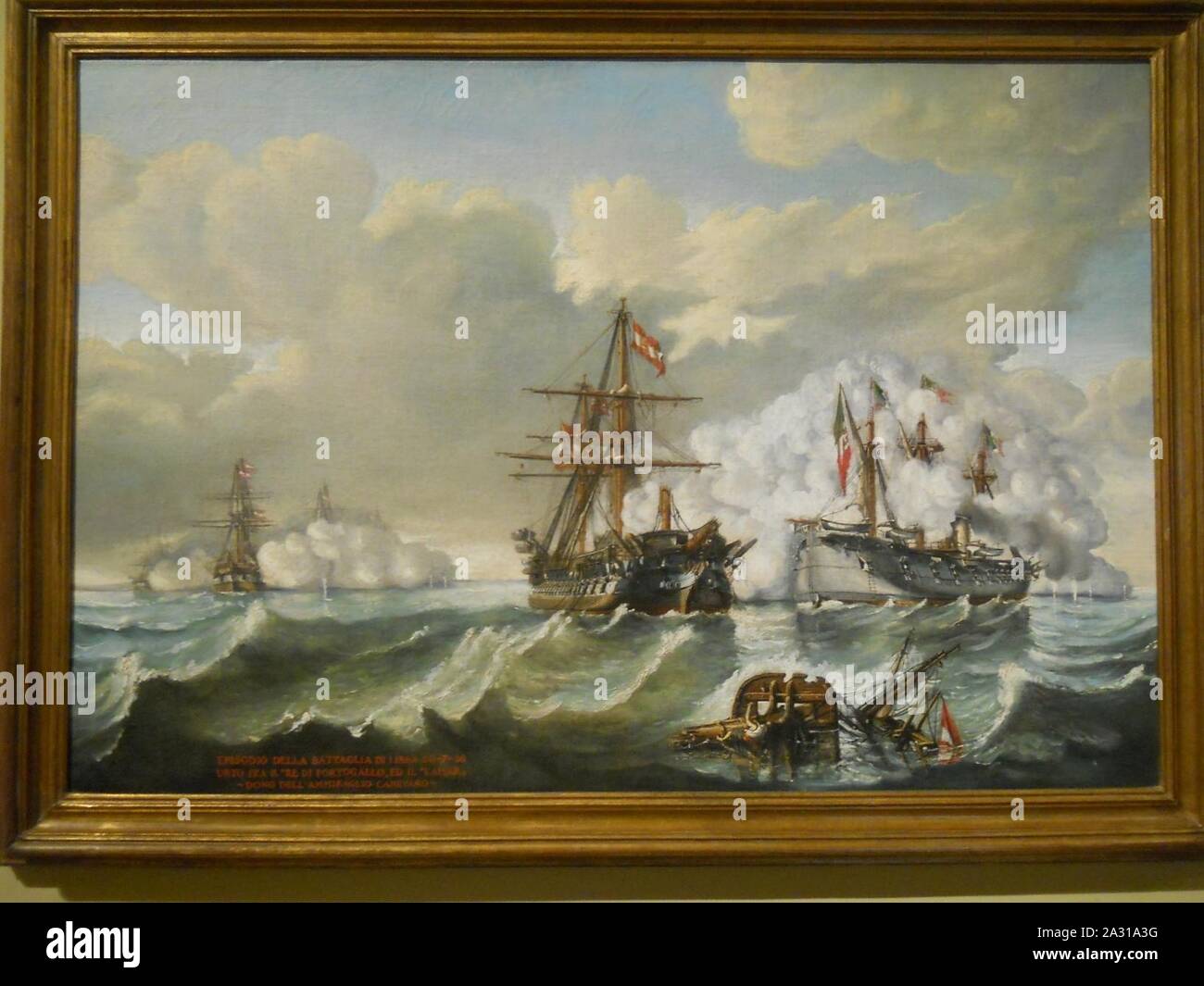 Episodio della battaglia navale di Lissa. Stock Photo