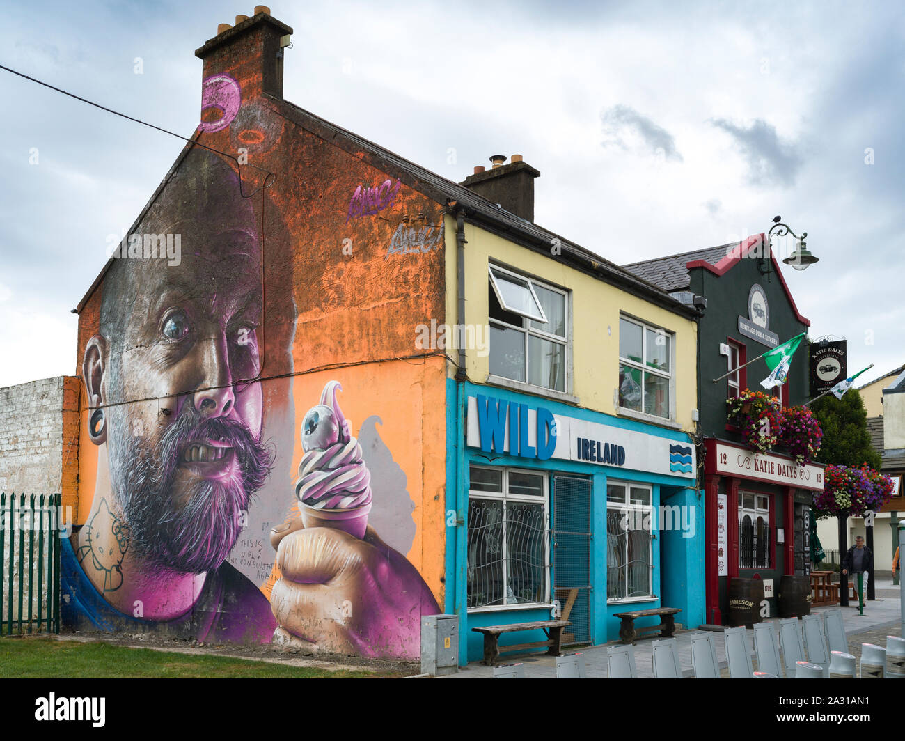 Painting on the wall of a shop, Kings Island, Limerick, County Limerick