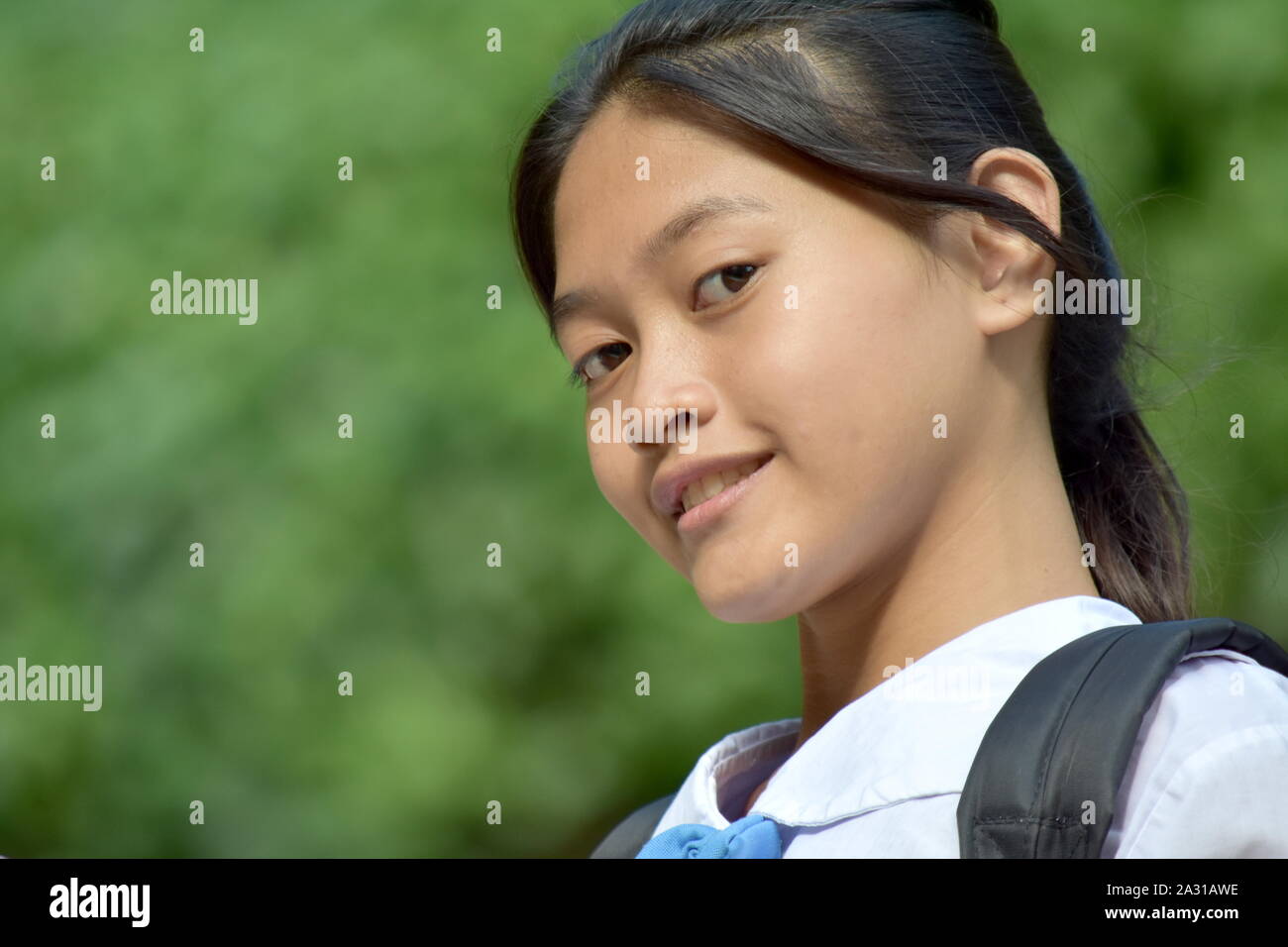 An A Happy Female Student Stock Photo - Alamy
