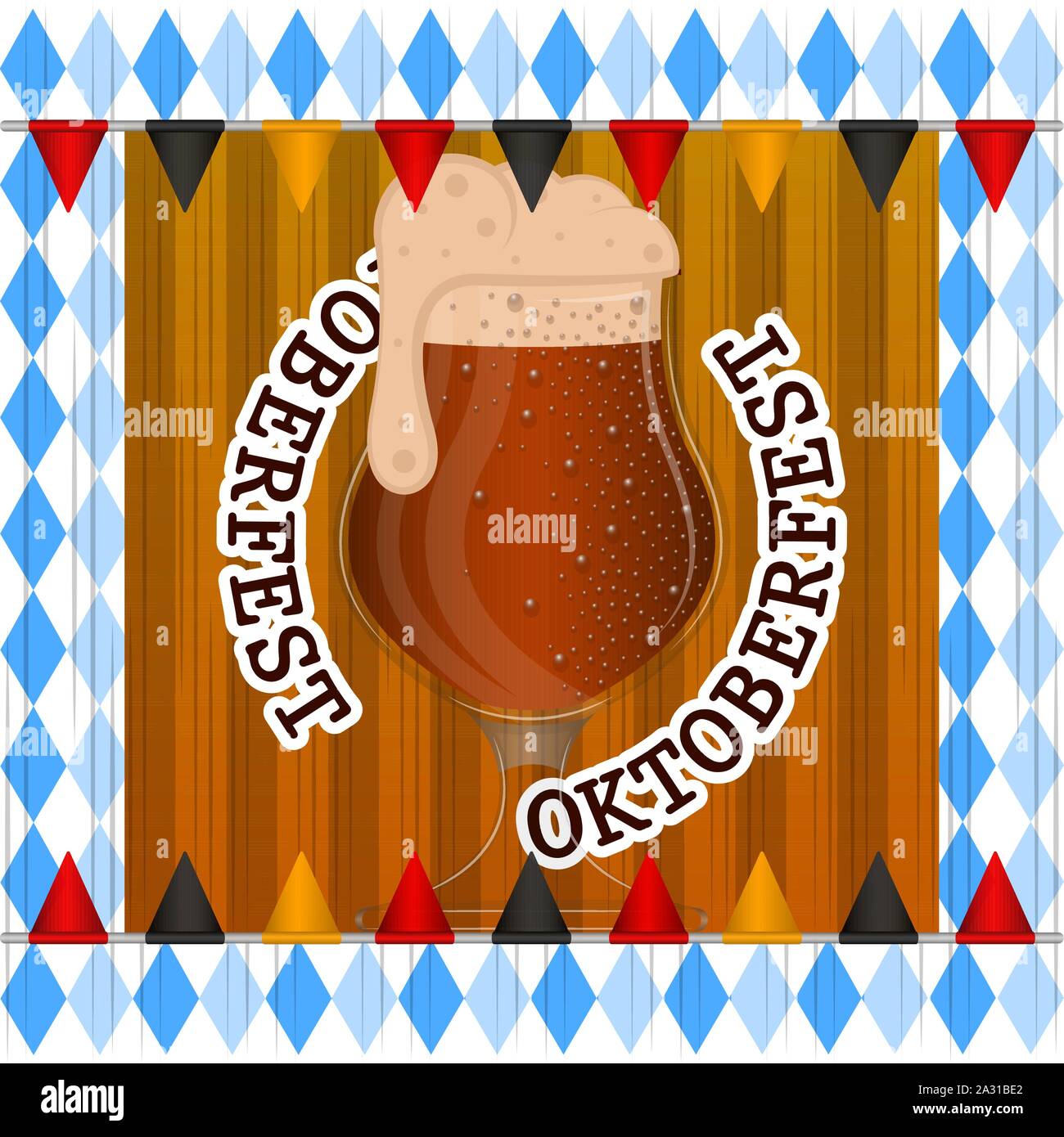 Oktoberfest poster with a beer glass - Vector illustration Stock Vector ...