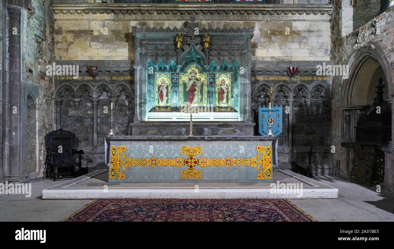 Alter in St. Mary's Cathedral, Kings Island, Limerick, County Limerick, Ireland Stock Photo