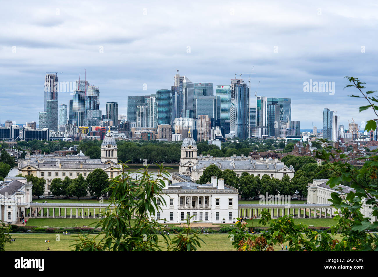 London, UK, July 28, 2019. The best view of London.For the very best natural view of the city there is, come to Greenwich. Stock Photo