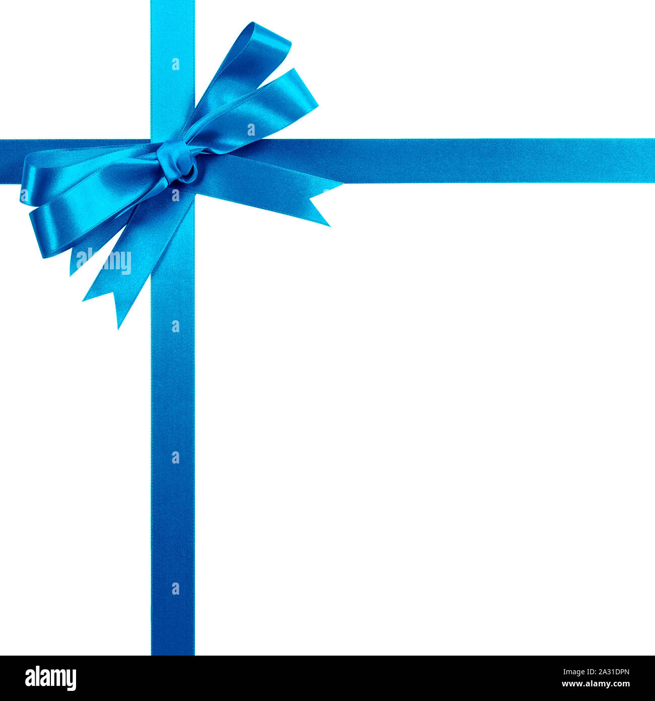 Light blue ribbon bow isolated on white Royalty Free Vector