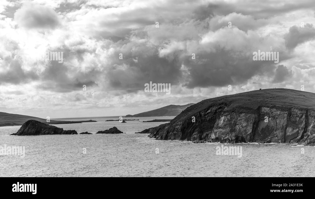 Storm clouds over Atlantic Ocean, Ballyferriter, County Kerry, Ireland Stock Photo