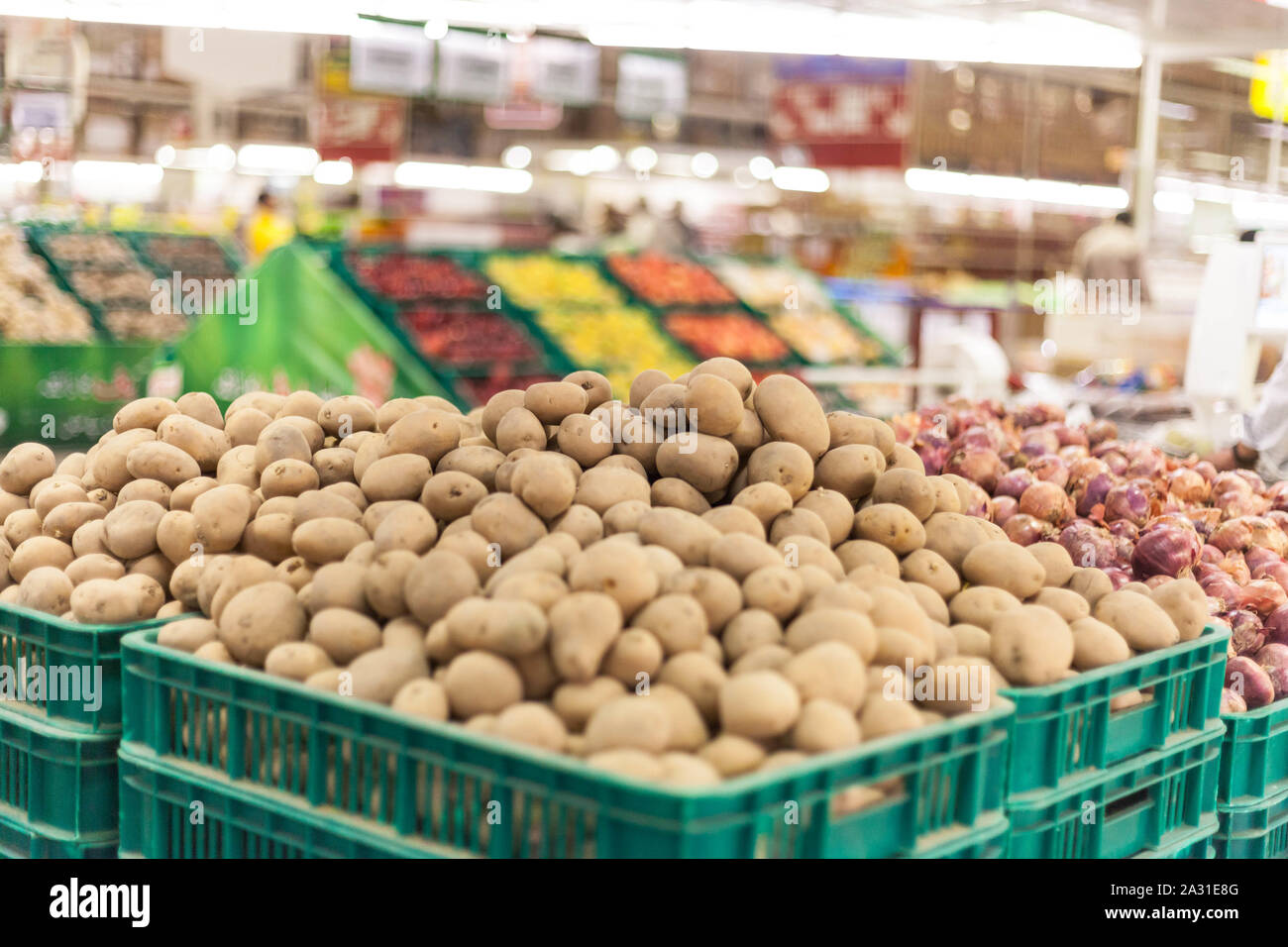 Fruits and Vegetables in hyper market Stock Photo