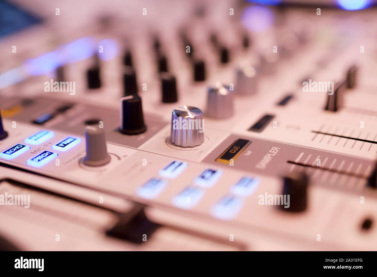 dj mixing console, professional sound system Stock Photo Alamy