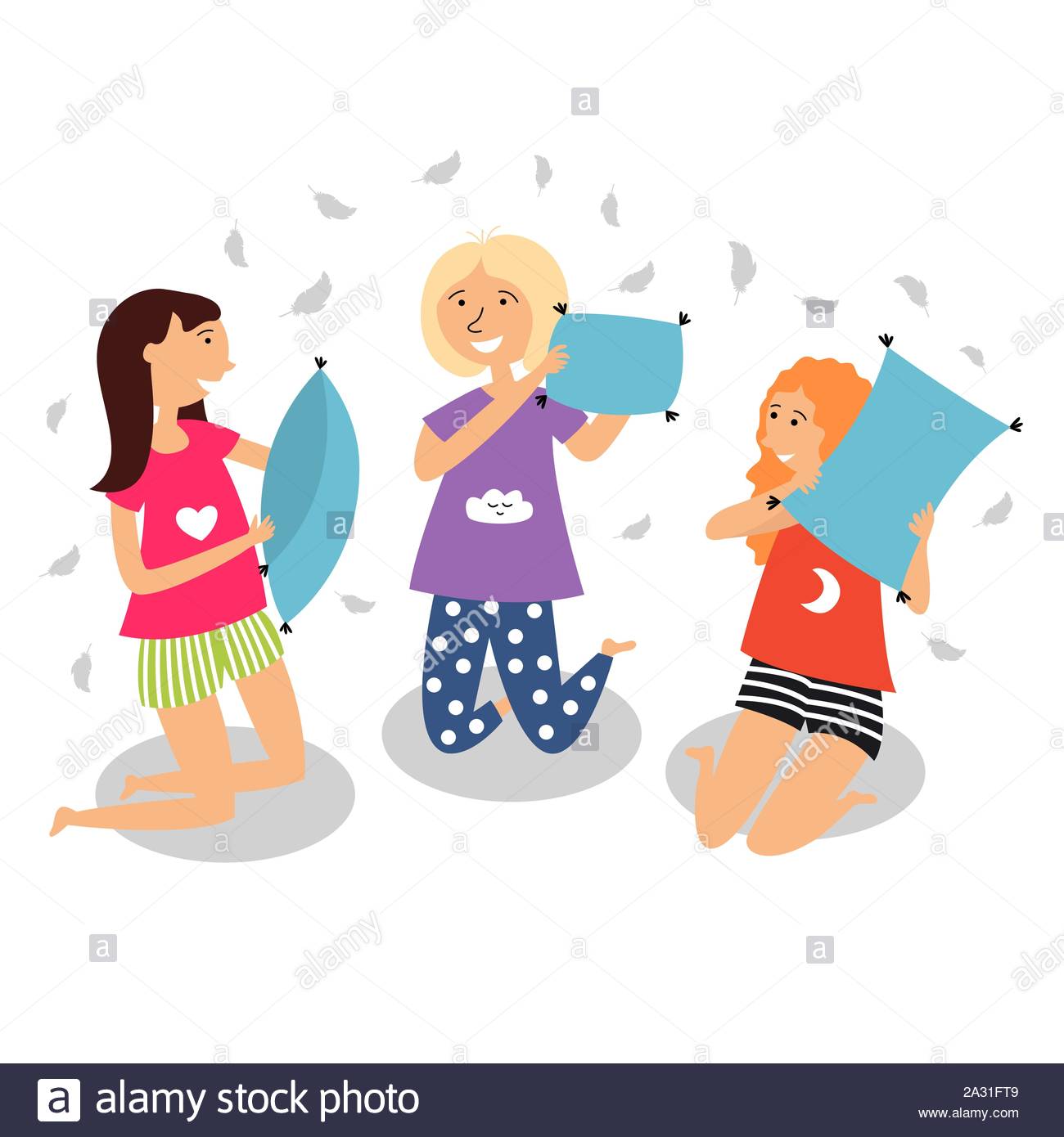 Pillow Fight Cut Out Stock Images Pictures Alamy