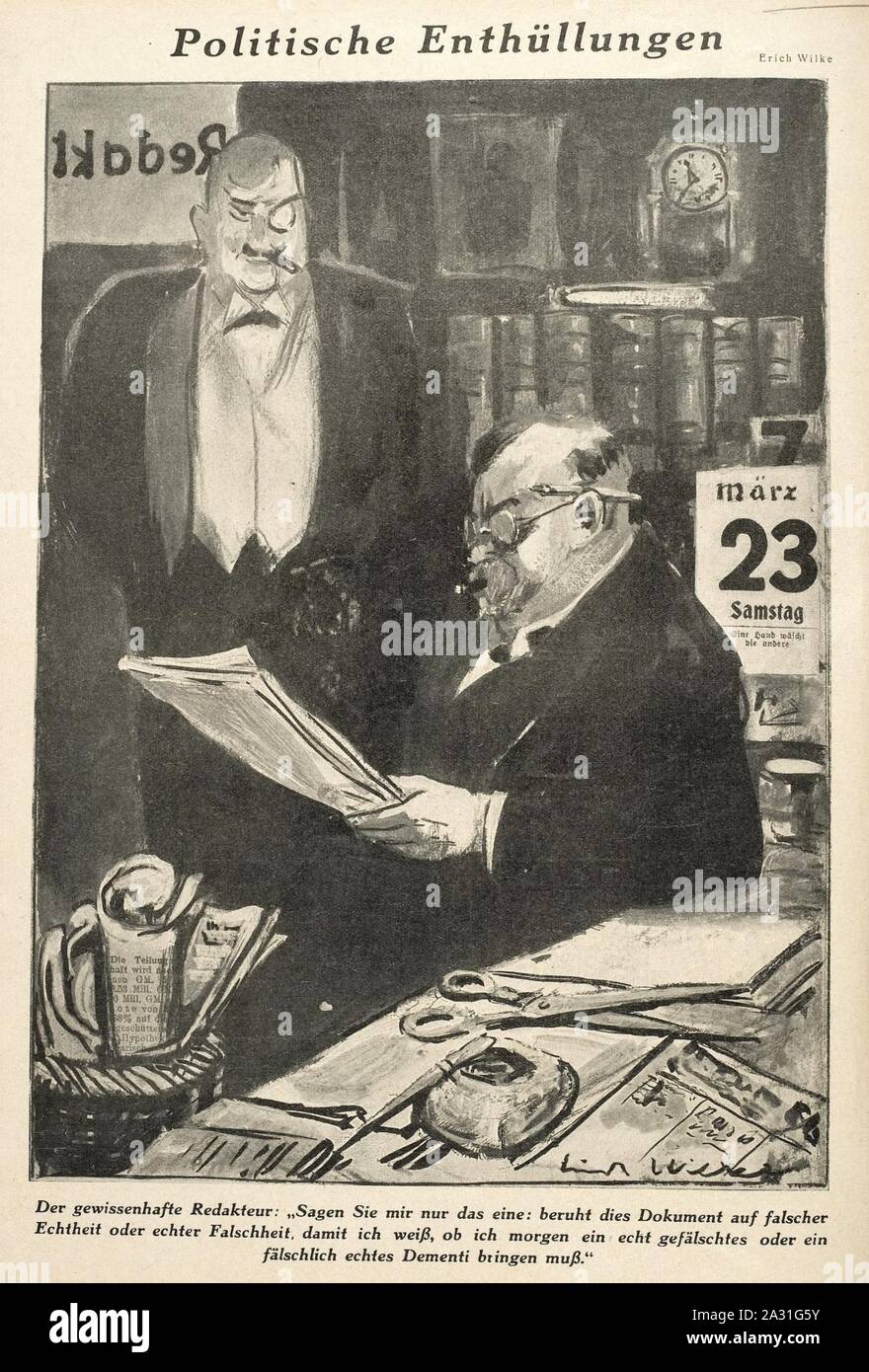 Erich Wilke - Politische Enthüllungen, 1929. Stock Photo