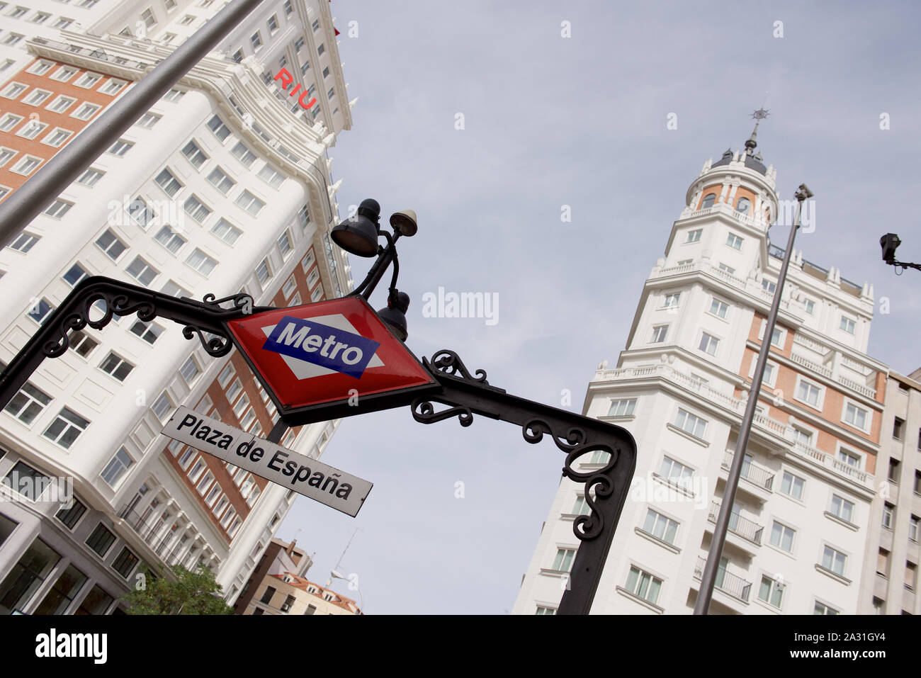 The Metro station at Plaza de Espana in Madrid Stock Photo Alamy