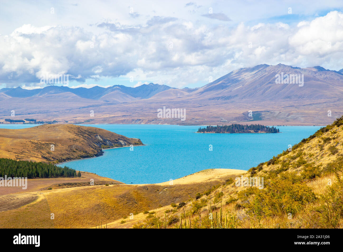 aerial view of Tekapo lake, New Zealand Stock Photo - Alamy